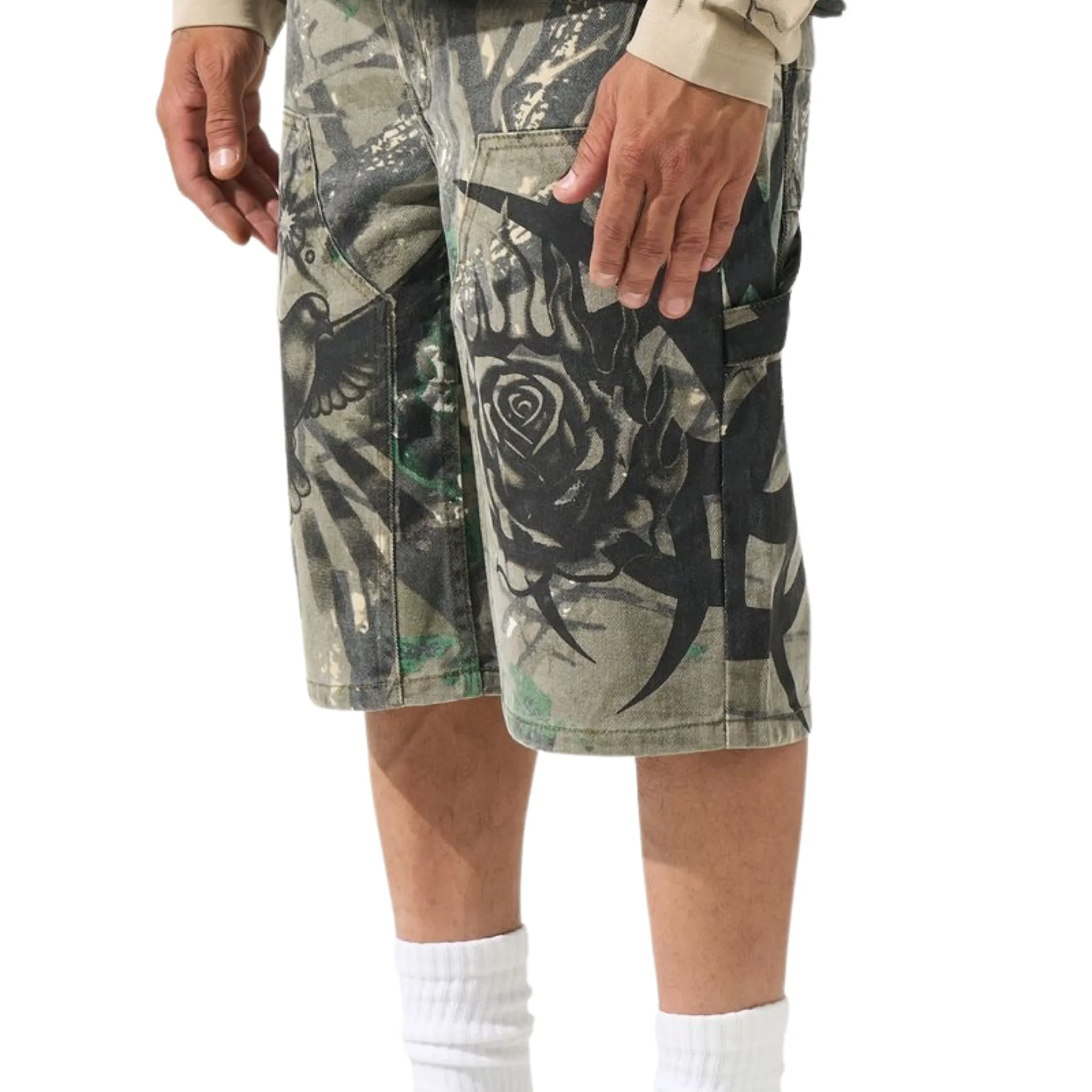 HypoallergenicMaterial Elite Vibe Serenede "PARADI$E" Denim Shorts