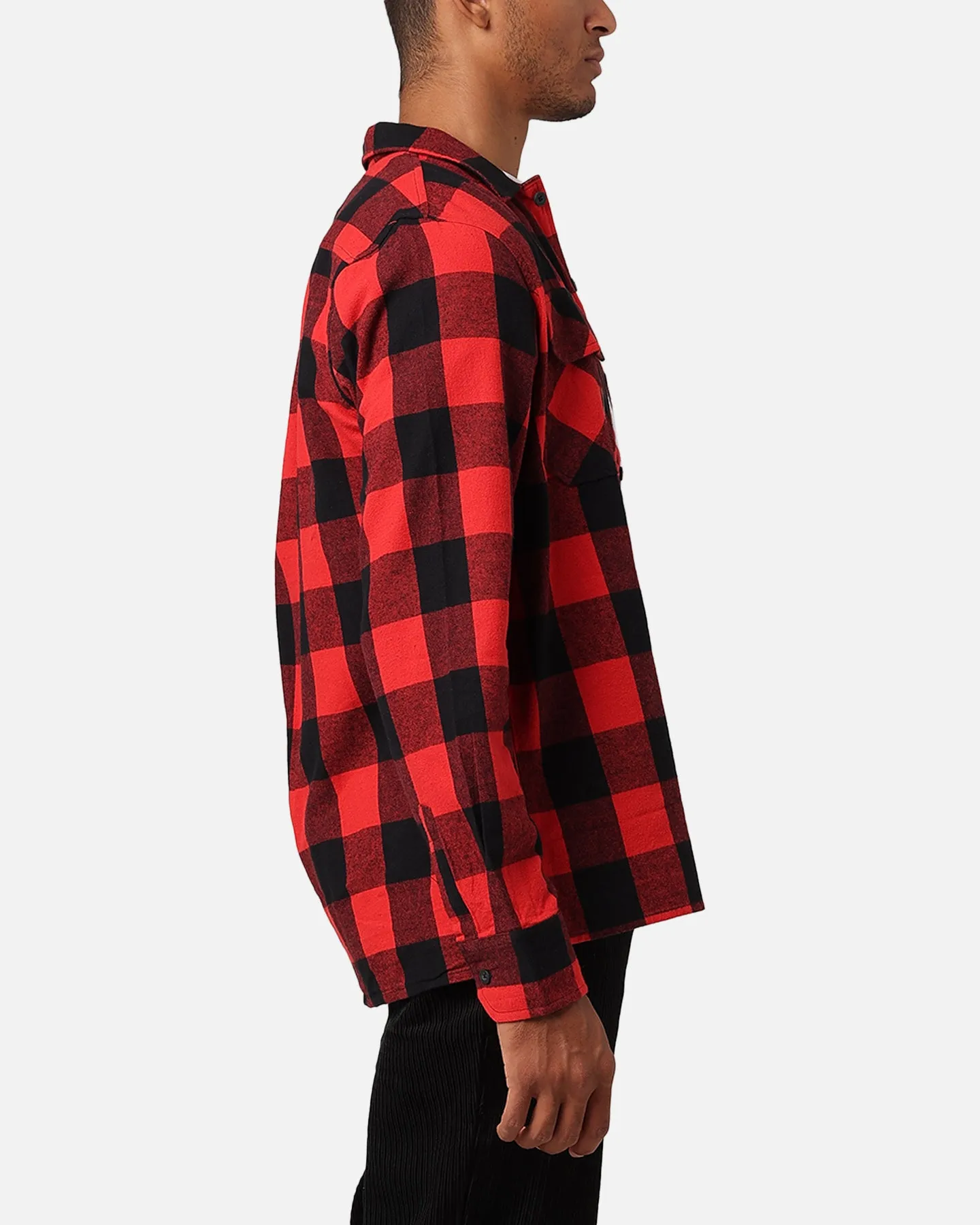 StainReleaseCoating DurableSeams Dickies Sacramento Flannel Shirt Red