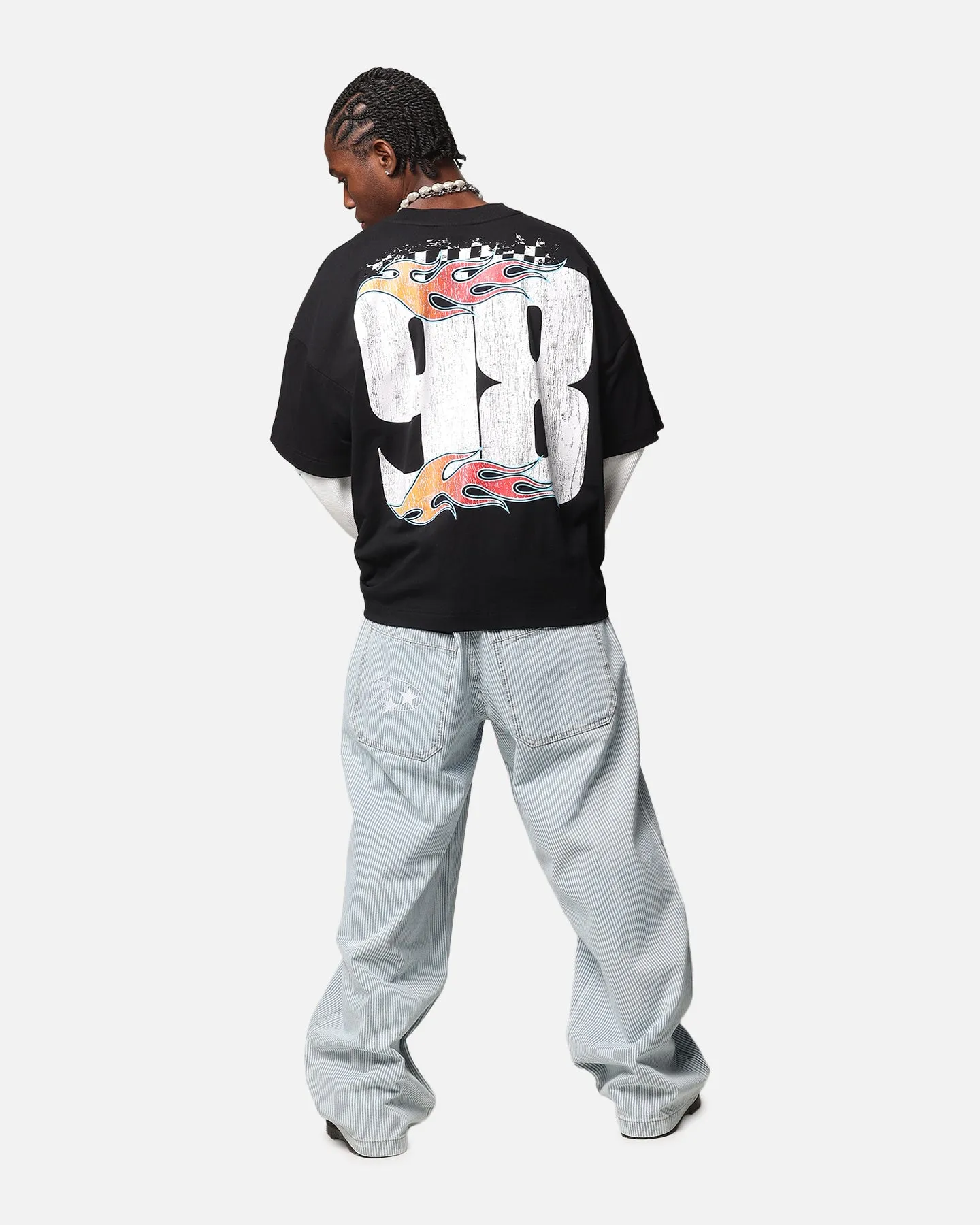 Loiter Daytona Layered Long Sleeve T-Shirt Black/White Stylish Jeans Art Core