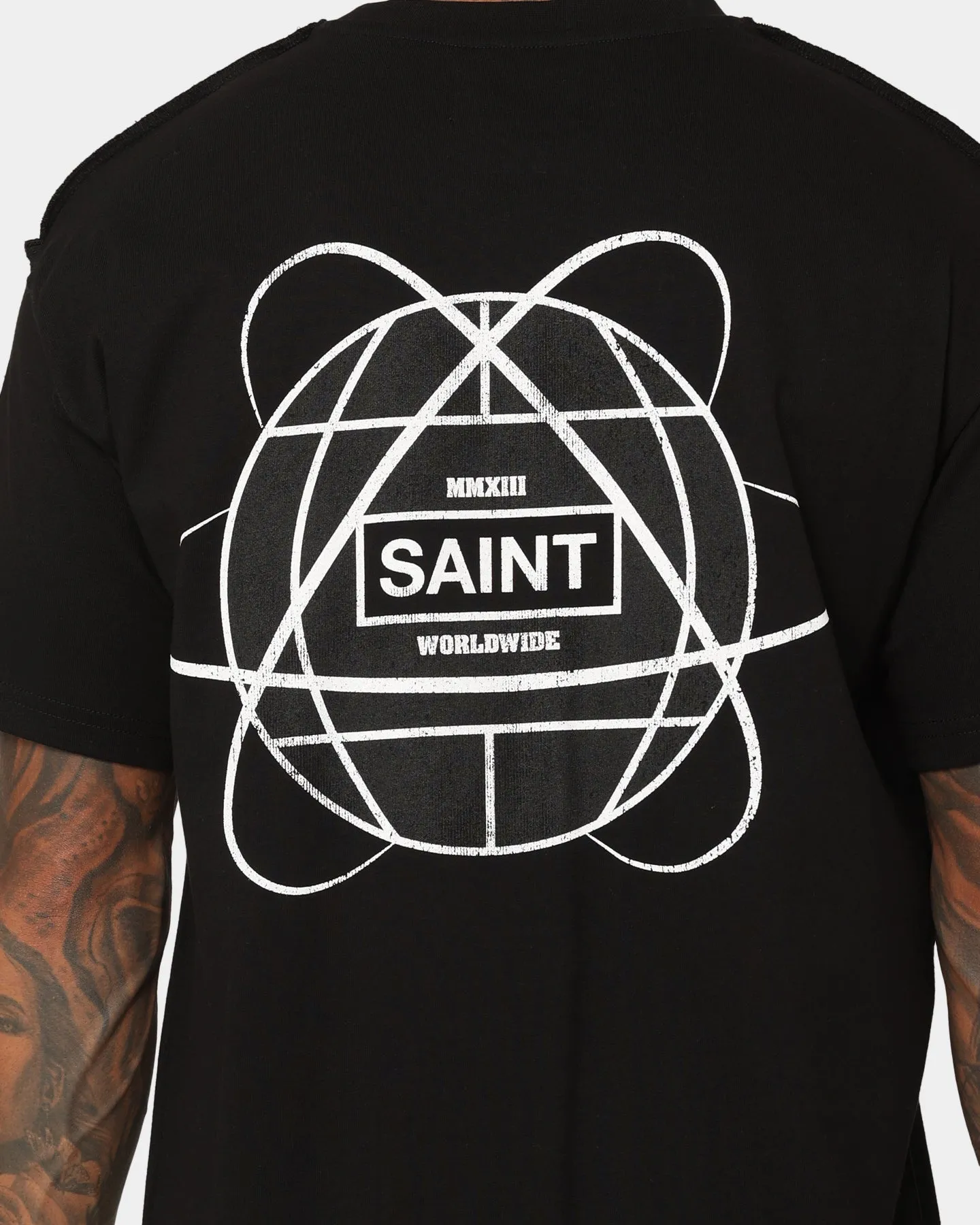 Wrinkle Resistant Texture Minimal Comfort Wear Saint Morta Worldwide Lafayette T-Shirt Black