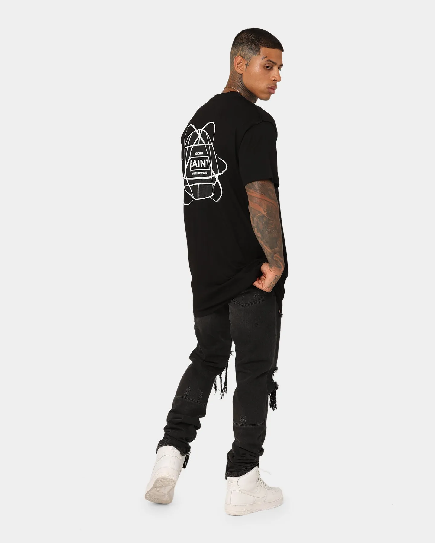 FadeResistantPrint Timeless Piece Saint Morta Worldwide Lafayette T-Shirt Black