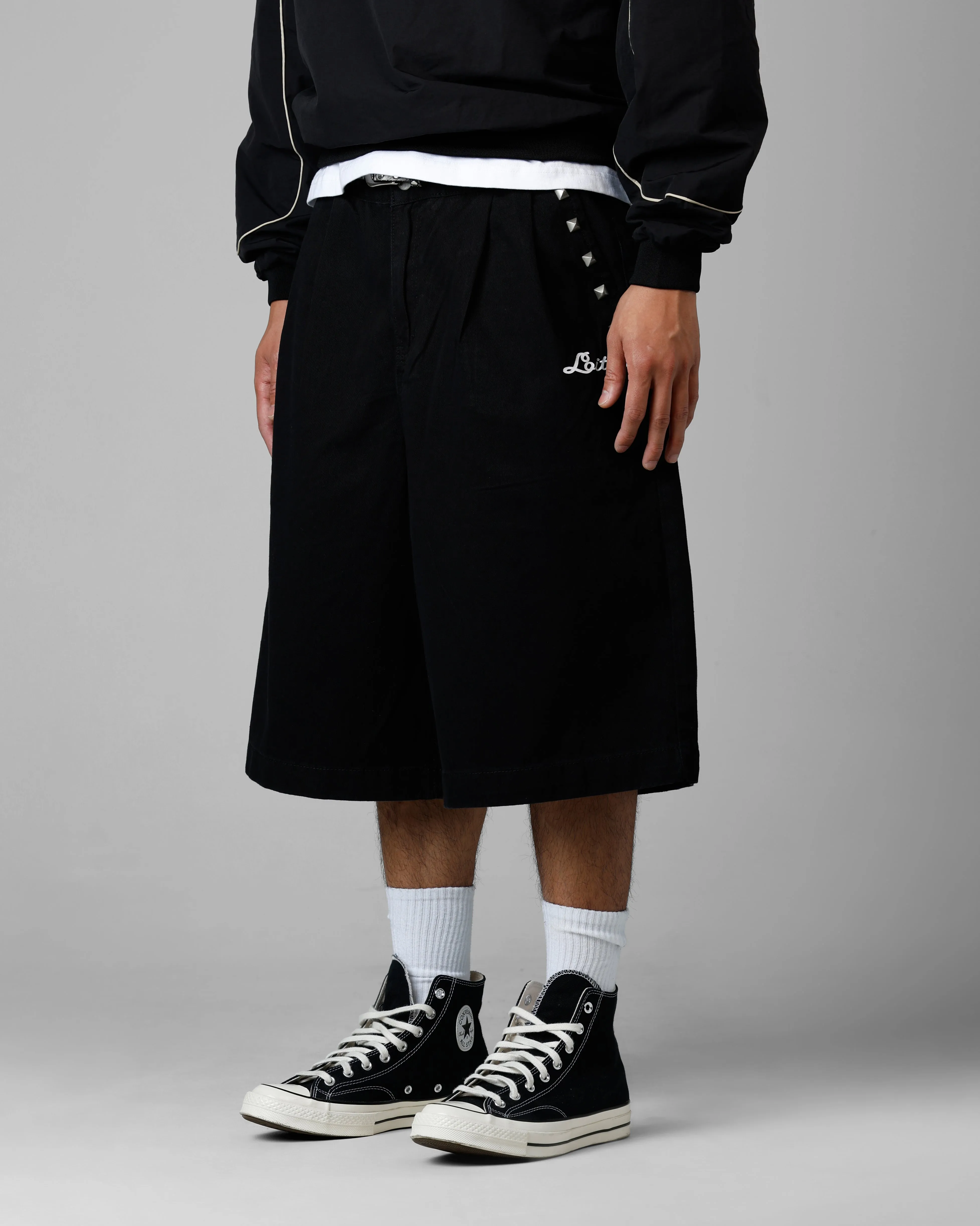 Loiter 3 Quarter Shorts Black Eco Certified Dye