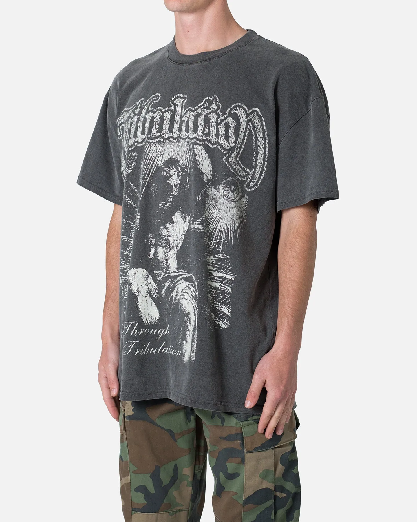 AntiStaticFinish Casual Chic Look MNML Tribulation T-Shirt Washed Black