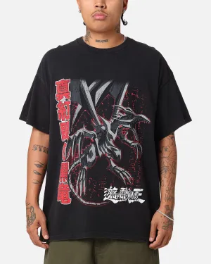 Trendy Vibe Active Comfort Style Goat Crew X Yu-Gi-Oh! Red Eyes Vintage T-Shirt Black Wash