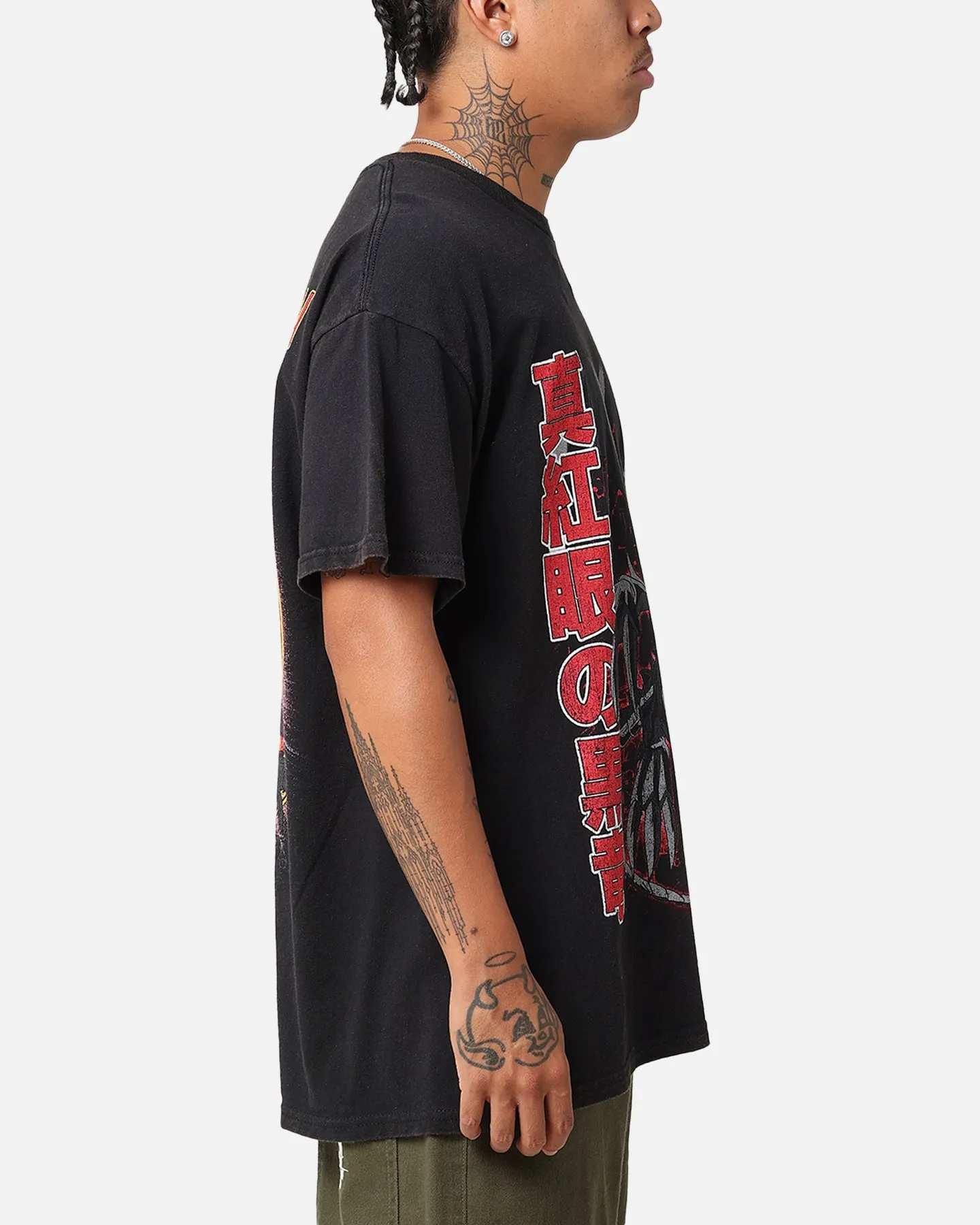 EcoFriendlyMaterial Gym clothing Goat Crew X Yu-Gi-Oh! Red Eyes Vintage T-Shirt Black Wash
