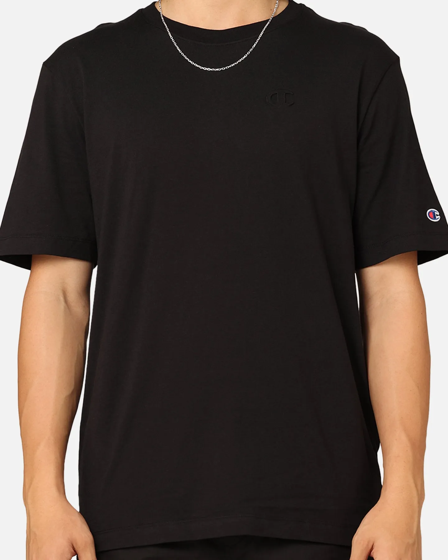 No Slip Shoulder Design Champion Rochester Tech T-Shirt Black
