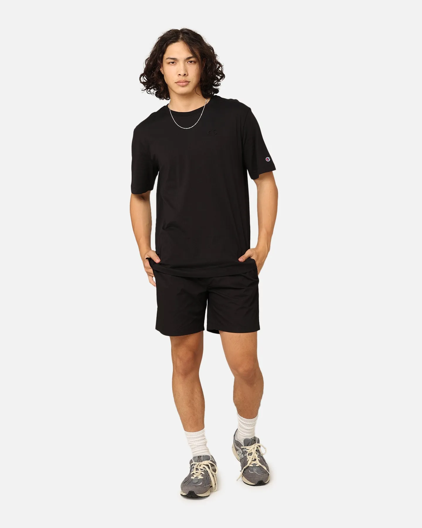 Champion Rochester Tech T-Shirt Black Vibrant Colors Garment Dyed Finish