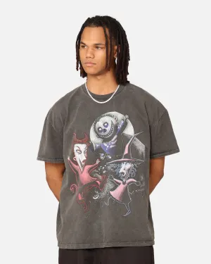 Layering Essential Floral Pattern Goat Crew X The Nightmare Before Christmas Lock Shock & Barrel Heavyweight Vintage T-Shirt Black Wash