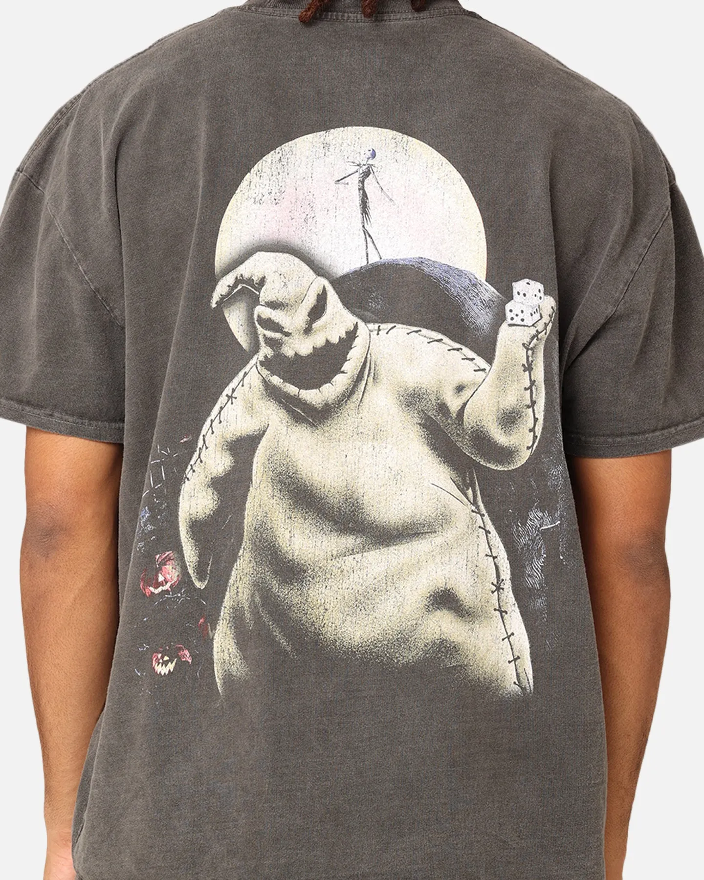 Stretchable Weave Goat Crew X The Nightmare Before Christmas Lock Shock & Barrel Heavyweight Vintage T-Shirt Black Wash