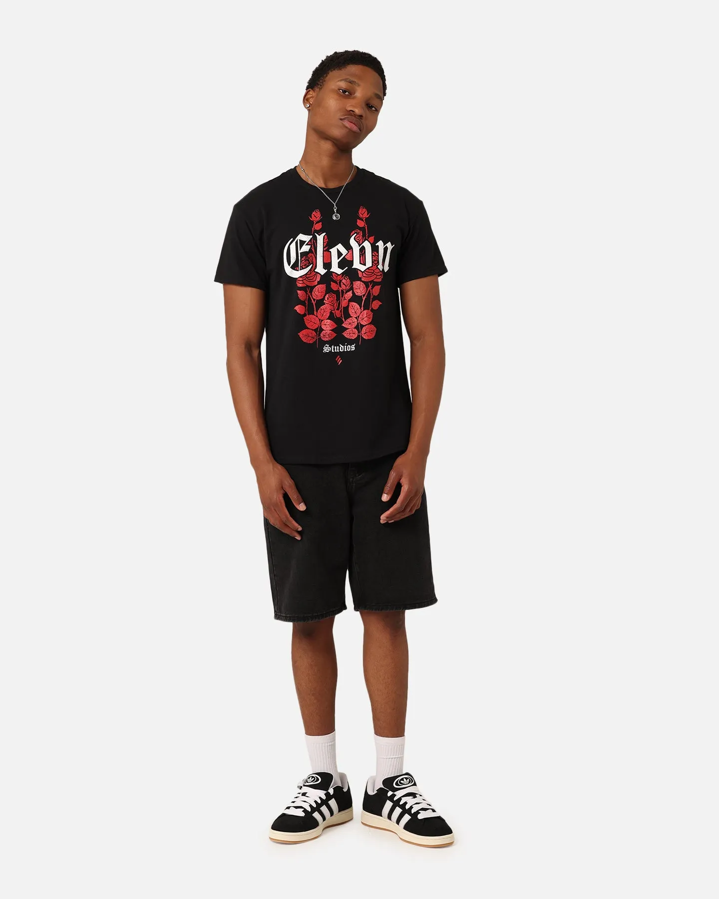 brandable Elevn Clothing Co Rose Bunch T-Shirt Black