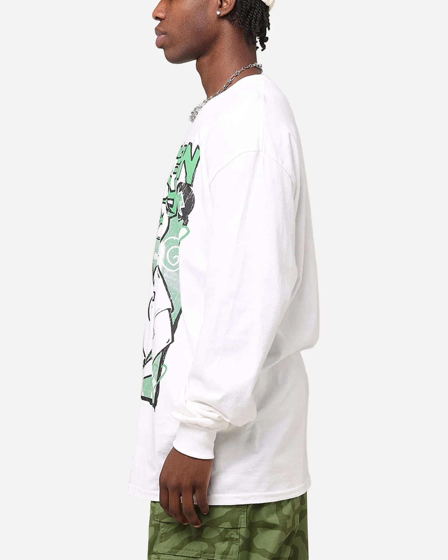 Bold Fashion AntibacterialFinish Green Day Kerplunk Long Sleeve T-Shirt White