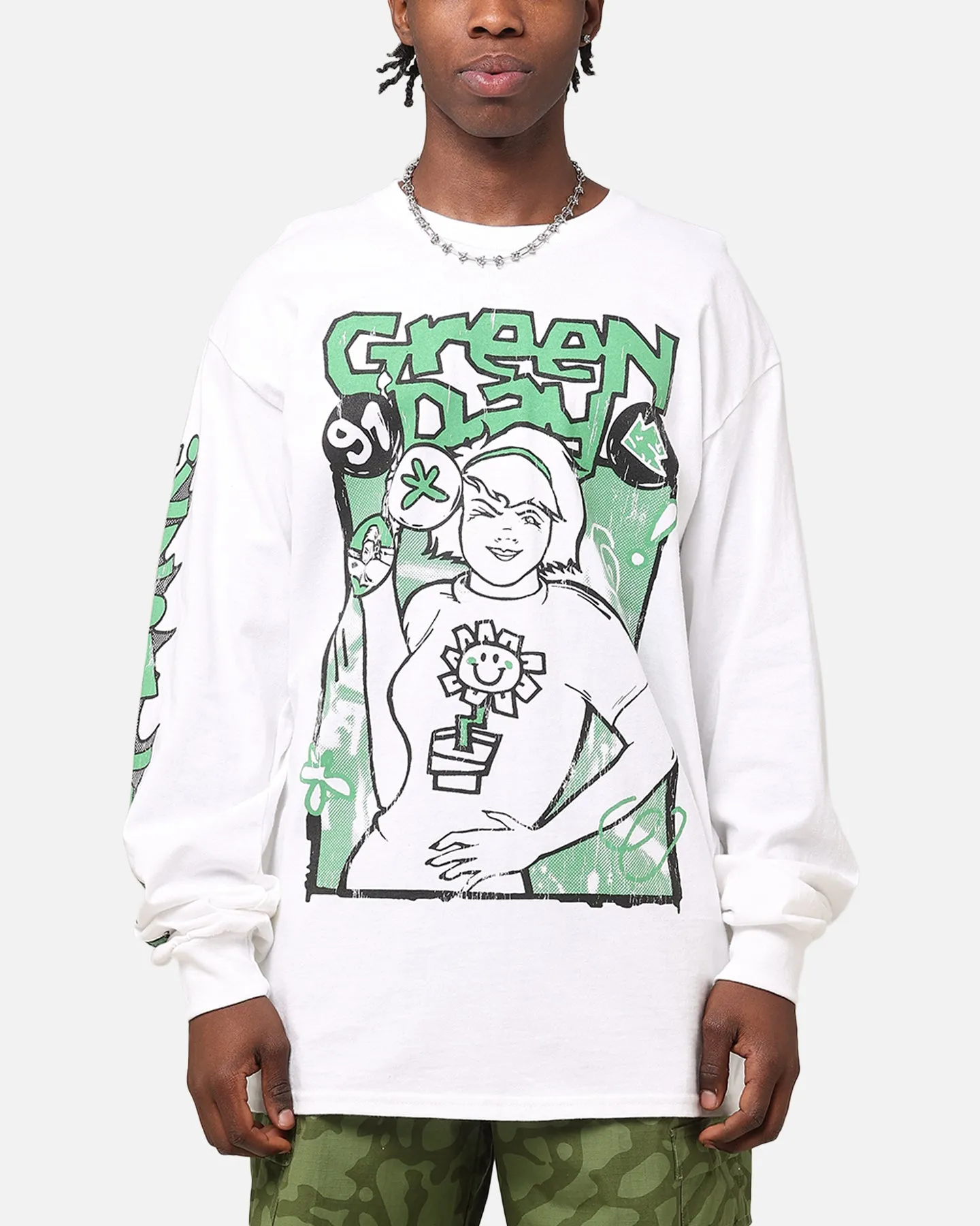 StretchableMaterial Green Day Kerplunk Long Sleeve T-Shirt White