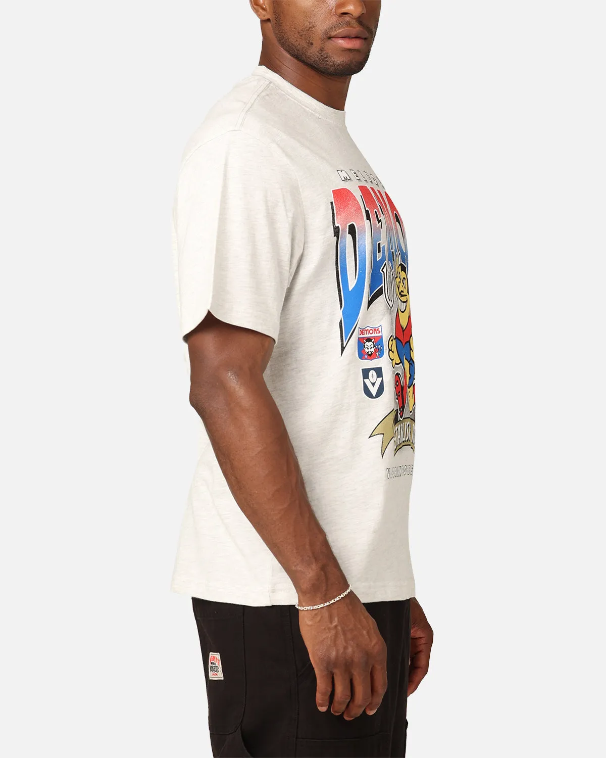 Mitchell & Ness Melbourne Demons Character T-Shirt Silver Marle Chill Design