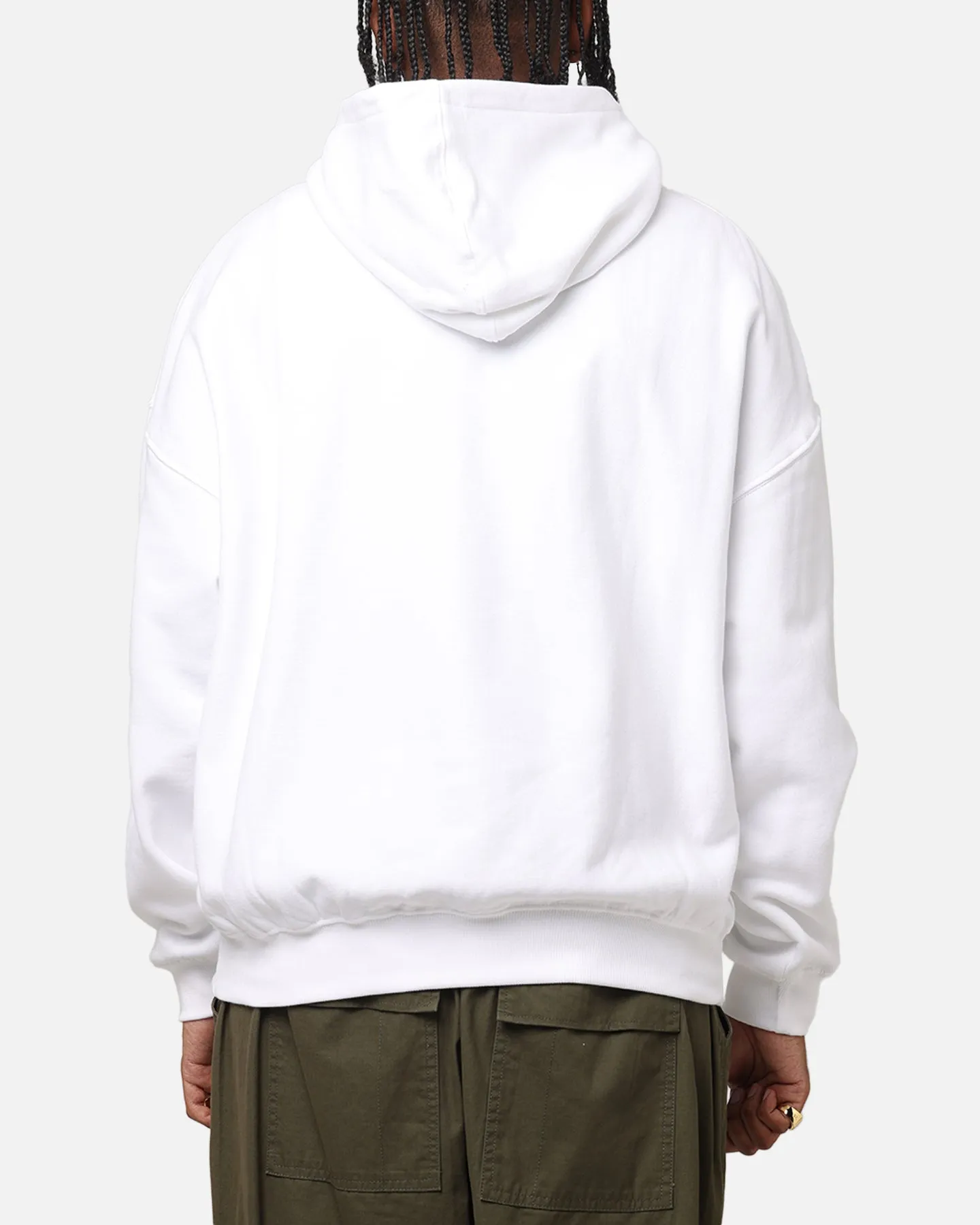 The Anti Order Freedom Boxy Hoodie White Metallic look Quilted Panels