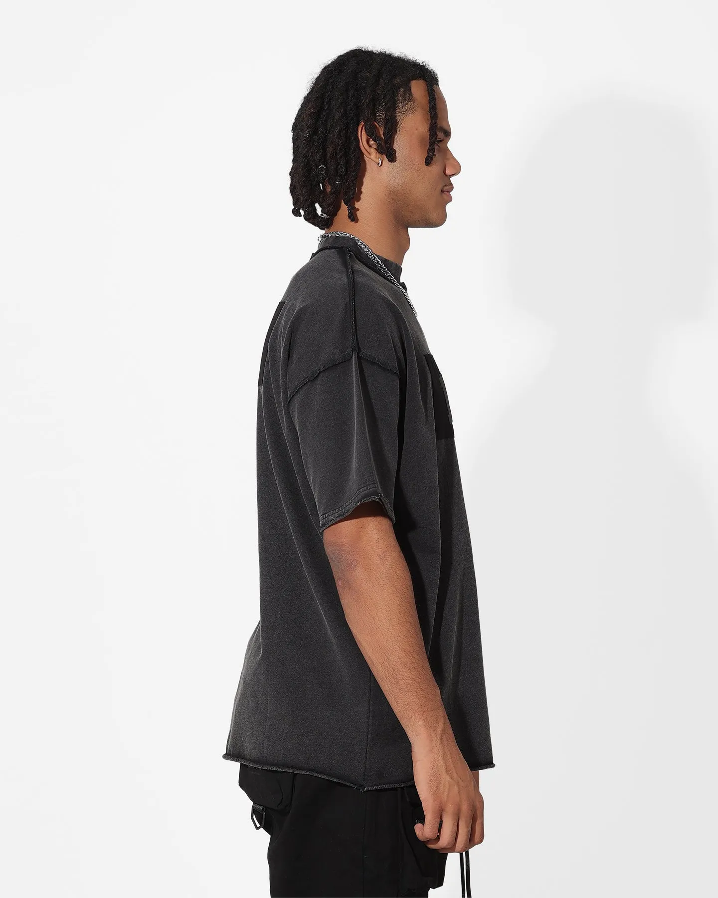 DXXMLIFE L-7 A V3L3DRXME T-Shirt Vintage Black Urban Casual Leather combination