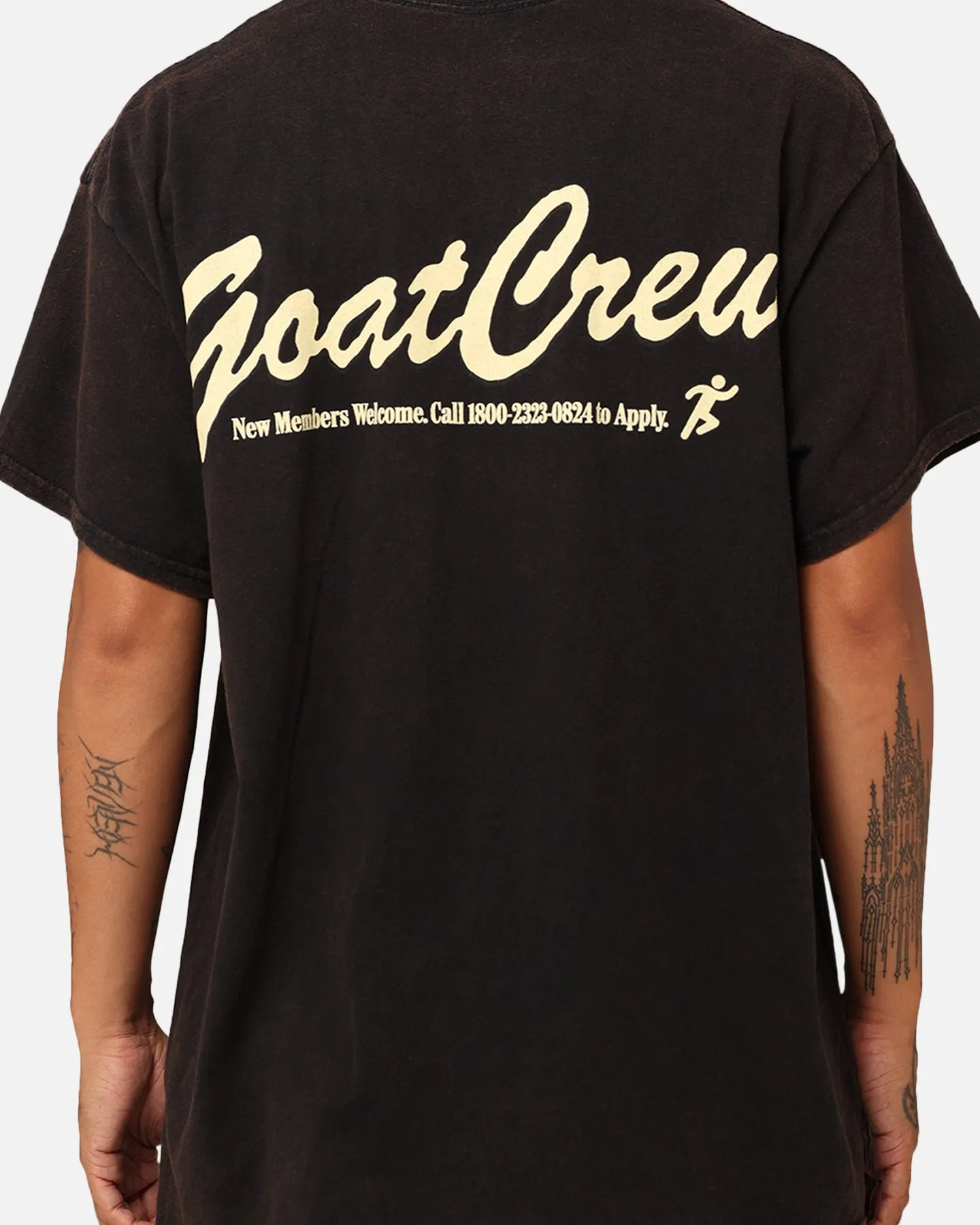 Goat Crew GC Athlete T-Shirt Washed Black Stylish Layering Light Fit