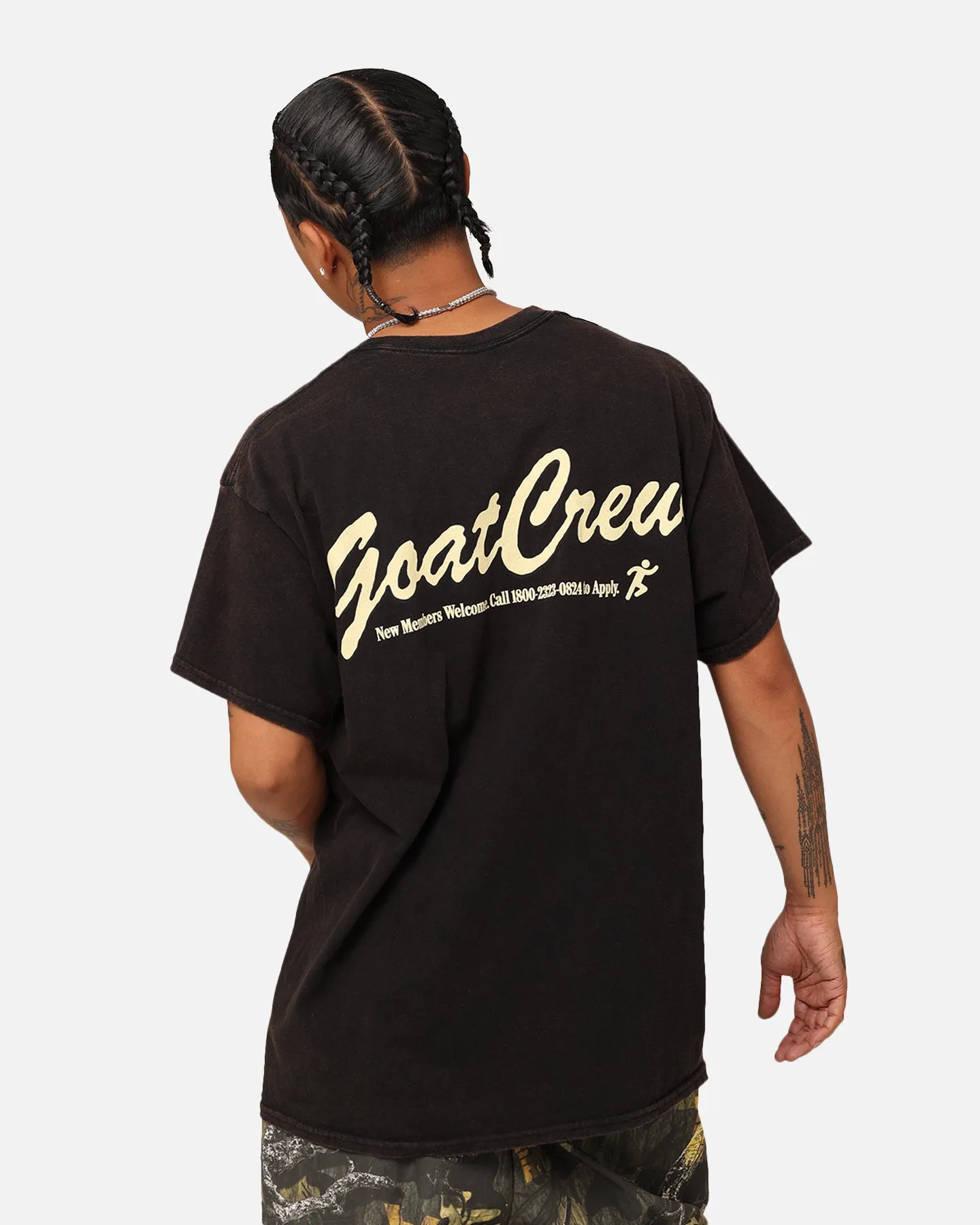 Goat Crew GC Athlete T-Shirt Washed Black Relaxed and Comfy All-Purpose Wear