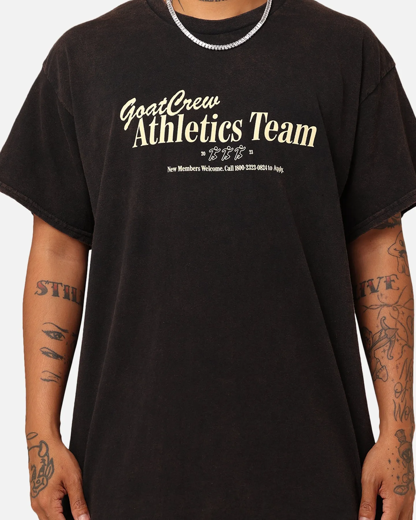 Goat Crew GC Athlete T-Shirt Washed Black Perfect for Any Outfit School Uniform