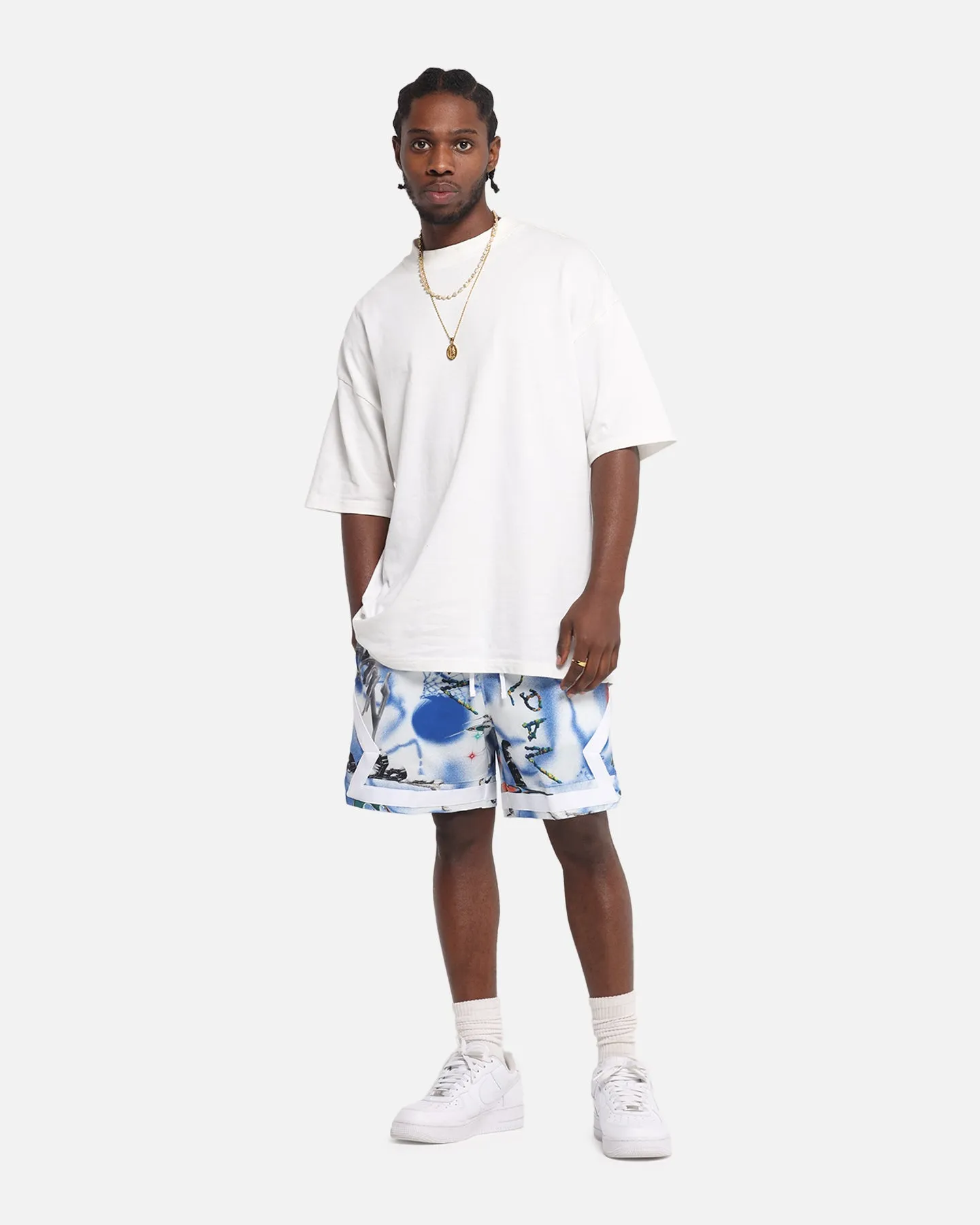 Jordan Jumpman Dri-FIT Sport Diamond Shorts White/Black Outdoor Ready Fit Comfy Waist