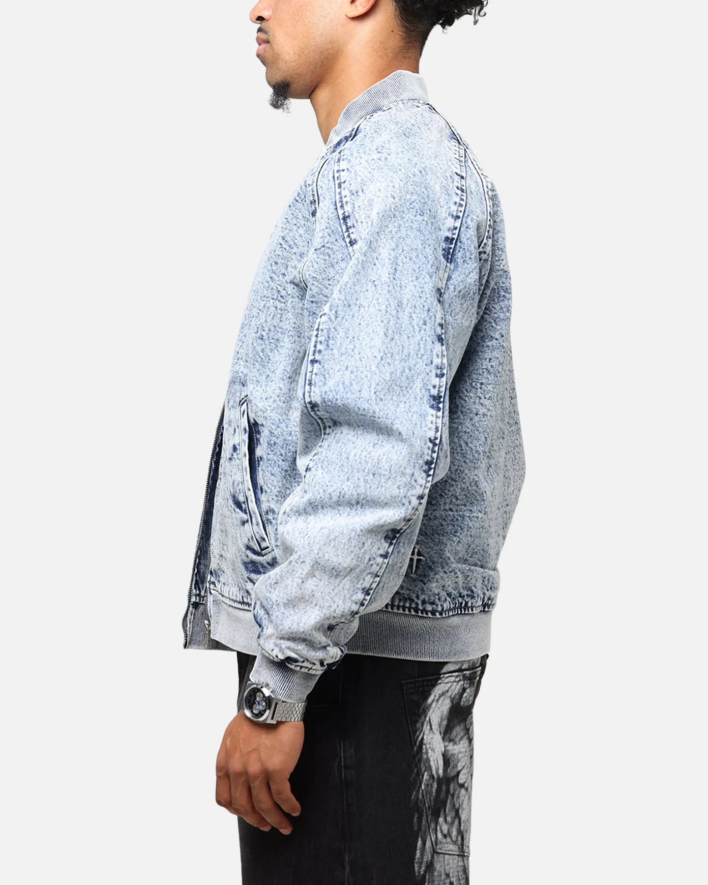 Saint Morta Flight Denim Jacket Blue Stonewash Pub