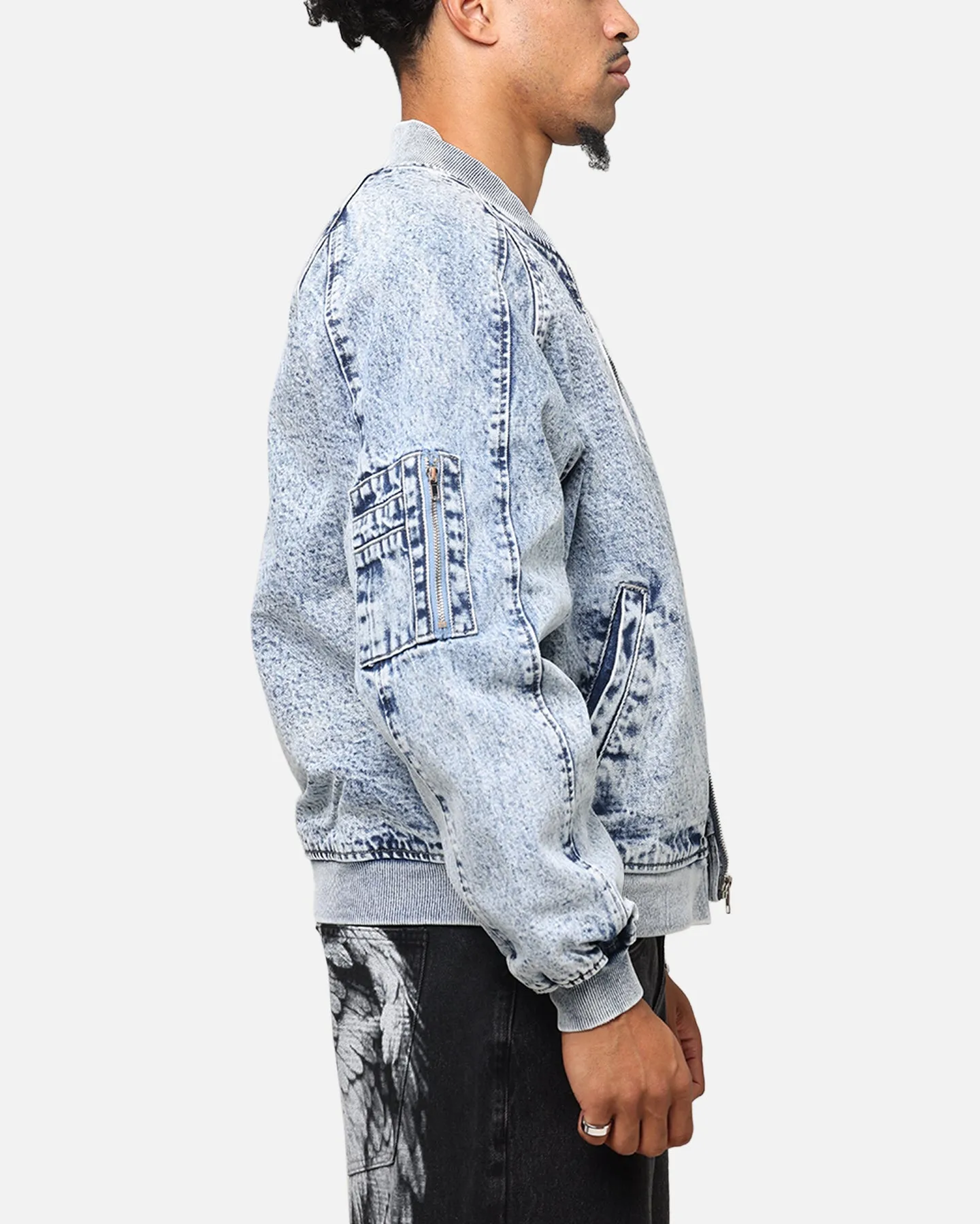 Everyday Warmth Saint Morta Flight Denim Jacket Blue Stonewash