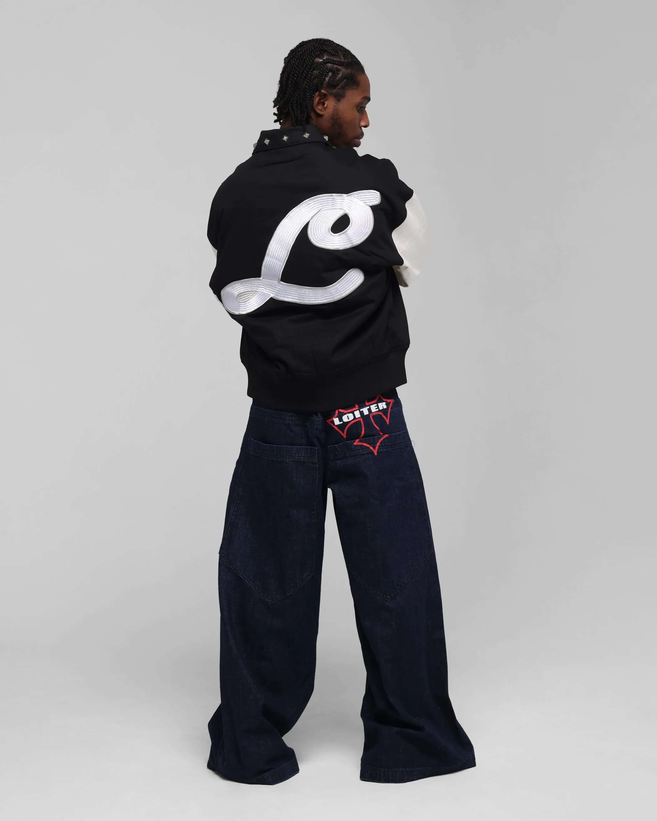 Broadcast Loiter Frontier Varsity Jacket Black/Off White