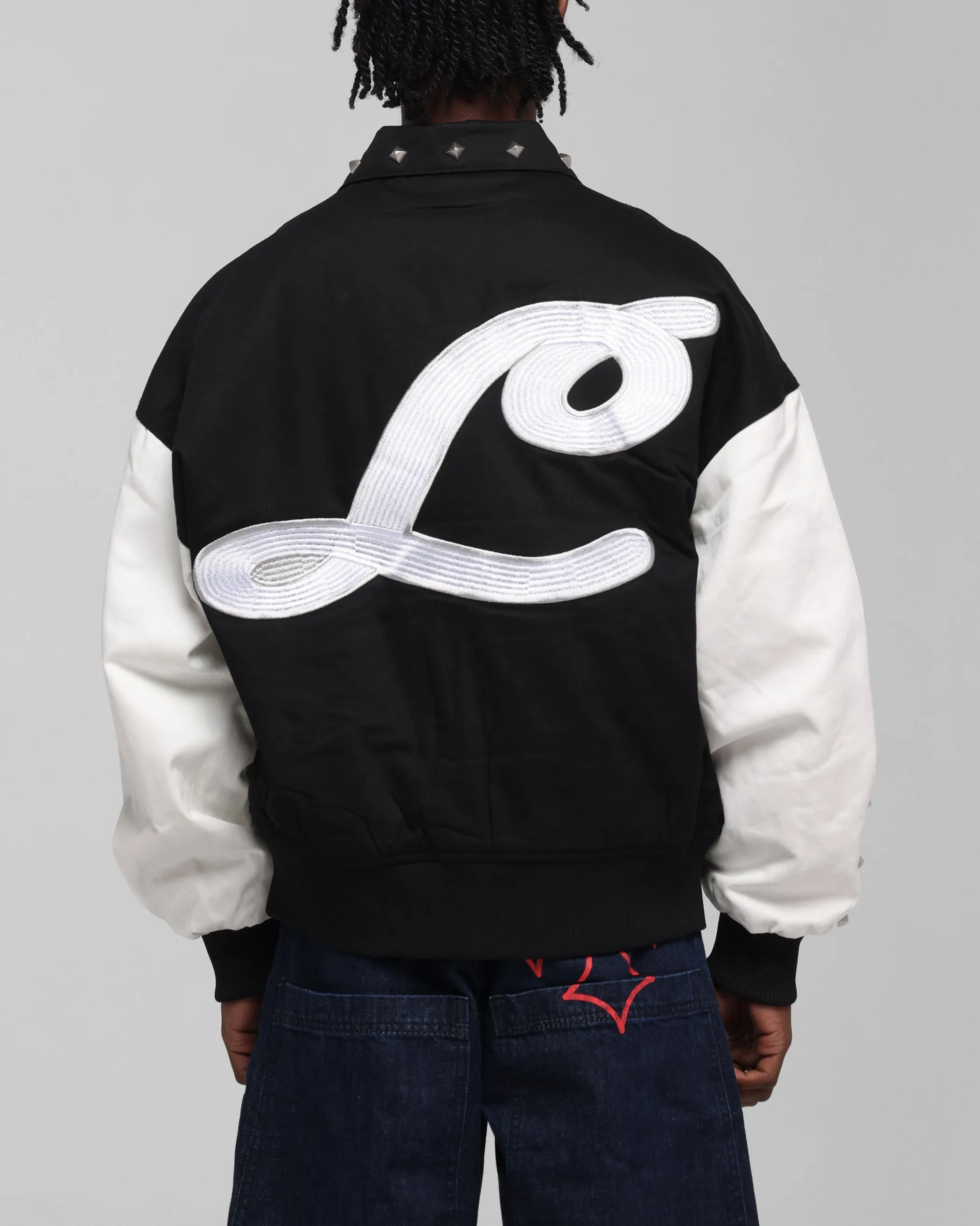 Loiter Frontier Varsity Jacket Black/Off White Street Ready