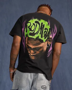Relaxed Armhole Cut Soft Fabric Rodman Brand Metal Logo Vintage T-Shirt Black Wash