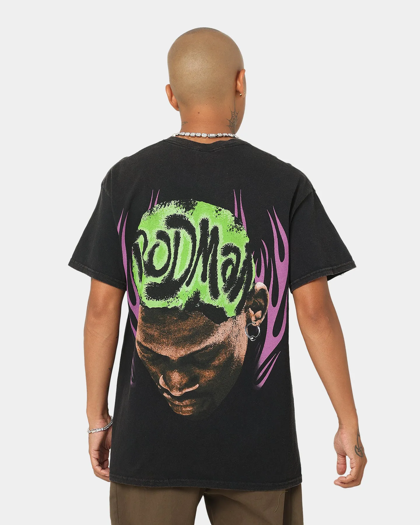 Comfy Pieces Eco Friendly Dye Rodman Brand Metal Logo Vintage T-Shirt Black Wash