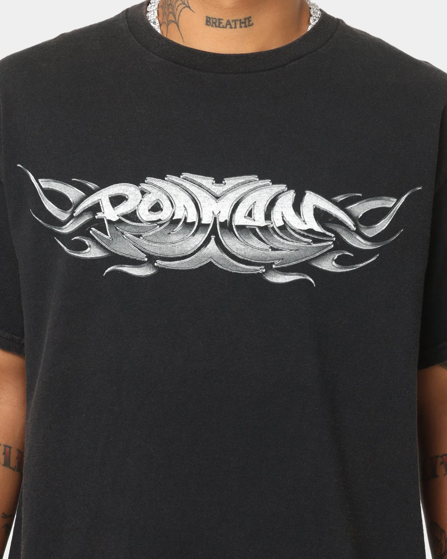 Luxurious Stain Resistant Rodman Brand Metal Logo Vintage T-Shirt Black Wash