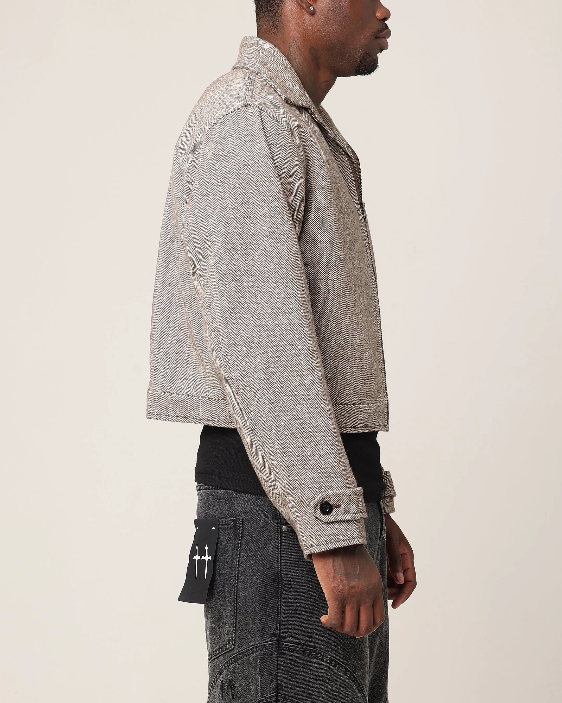 Active Movement Saint Morta Tweed Cropped Jacket Brown