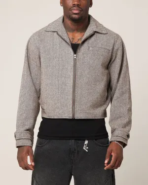 Saint Morta Tweed Cropped Jacket Brown autumn season