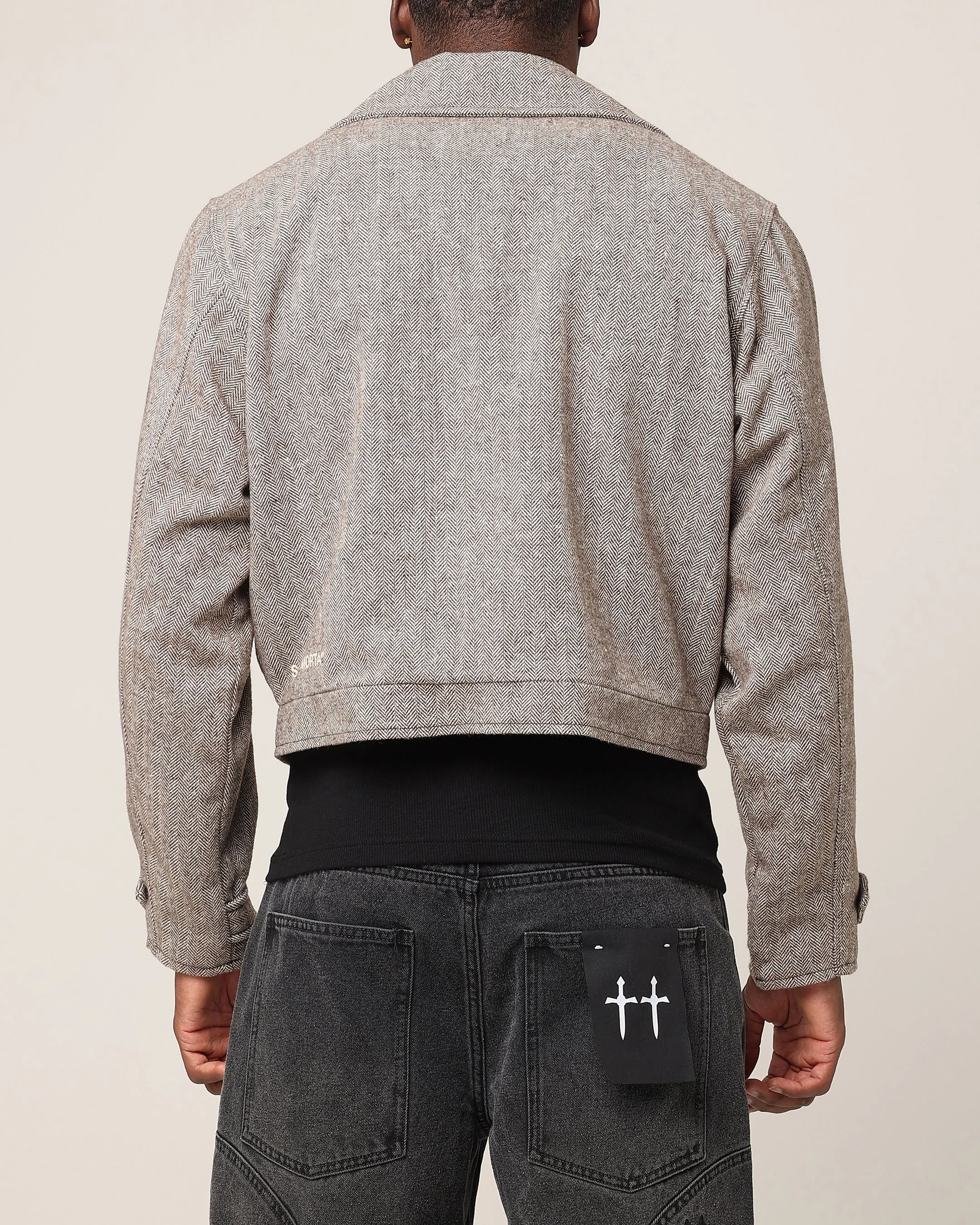 Cologne Sporty Fit Saint Morta Tweed Cropped Jacket Brown