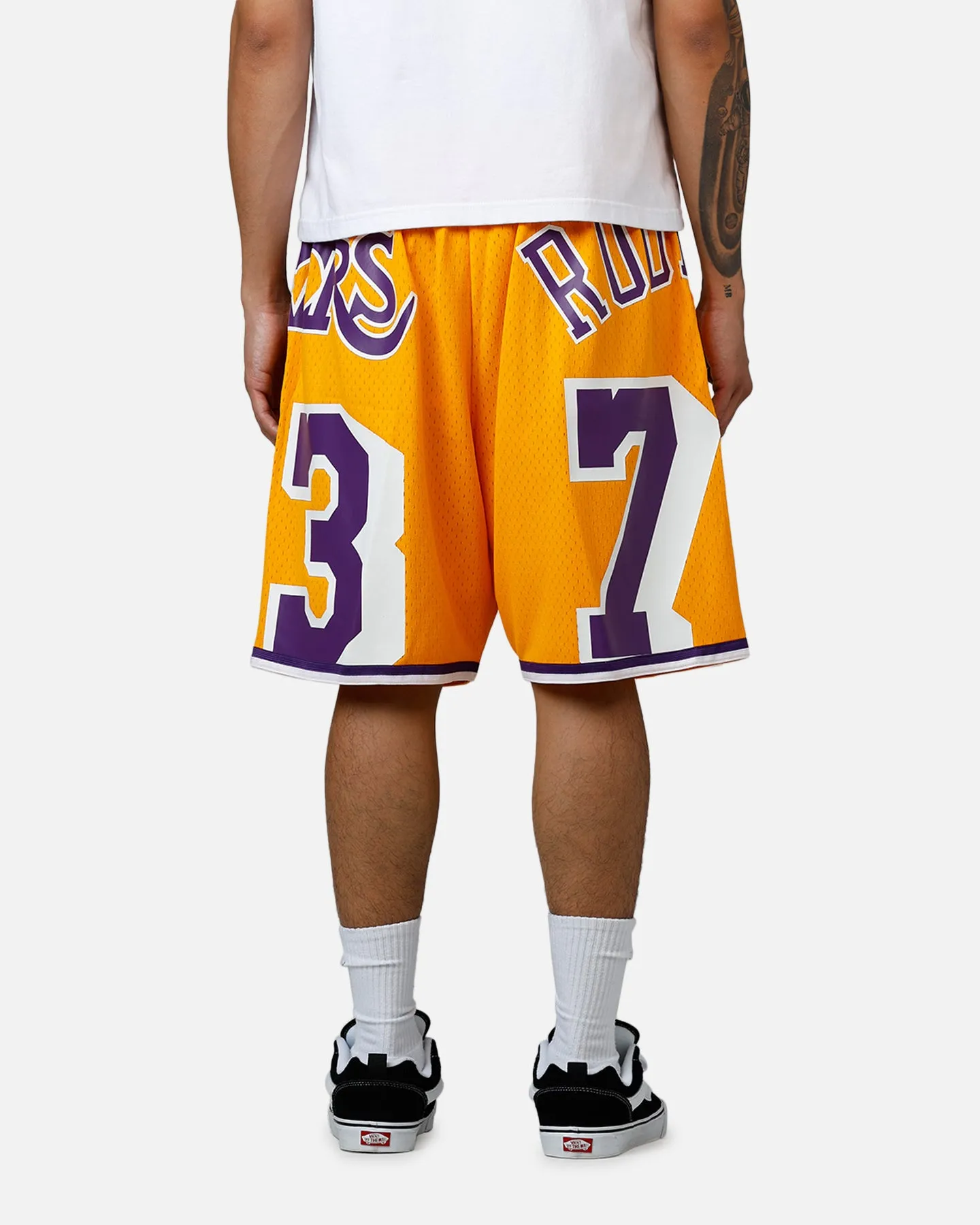 Mitchell & Ness Los Angeles Lakers Dennis Rodman Maxxed Out Shorts Yellow/Purple Quick Comfort