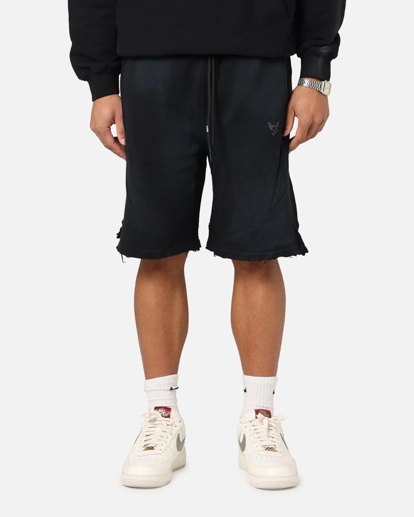 The Anti Order Apocalypse Sweat Shorts Sunfade Black Fashionable Skirt Casual Chic
