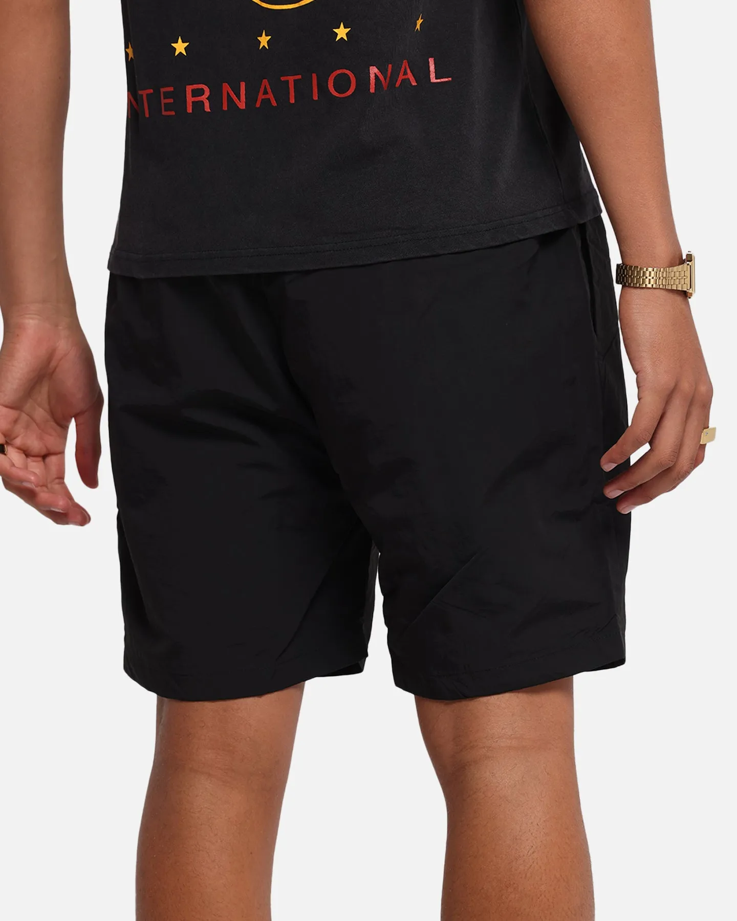 The Anti Order Reverse Logo Nylon Shorts Black Outdoor Movement Classic Shorts