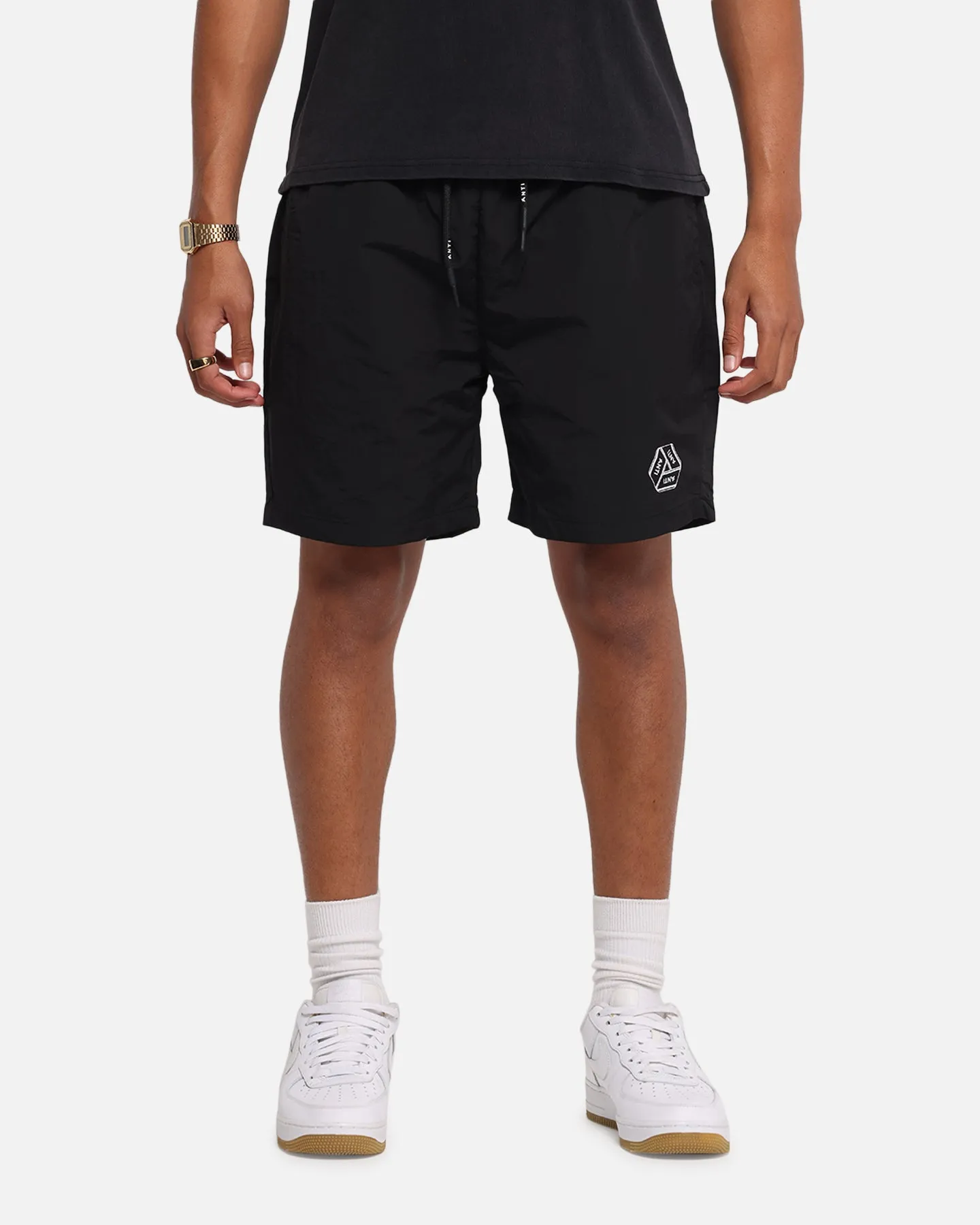 equestrian wear The Anti Order Reverse Logo Nylon Shorts Black