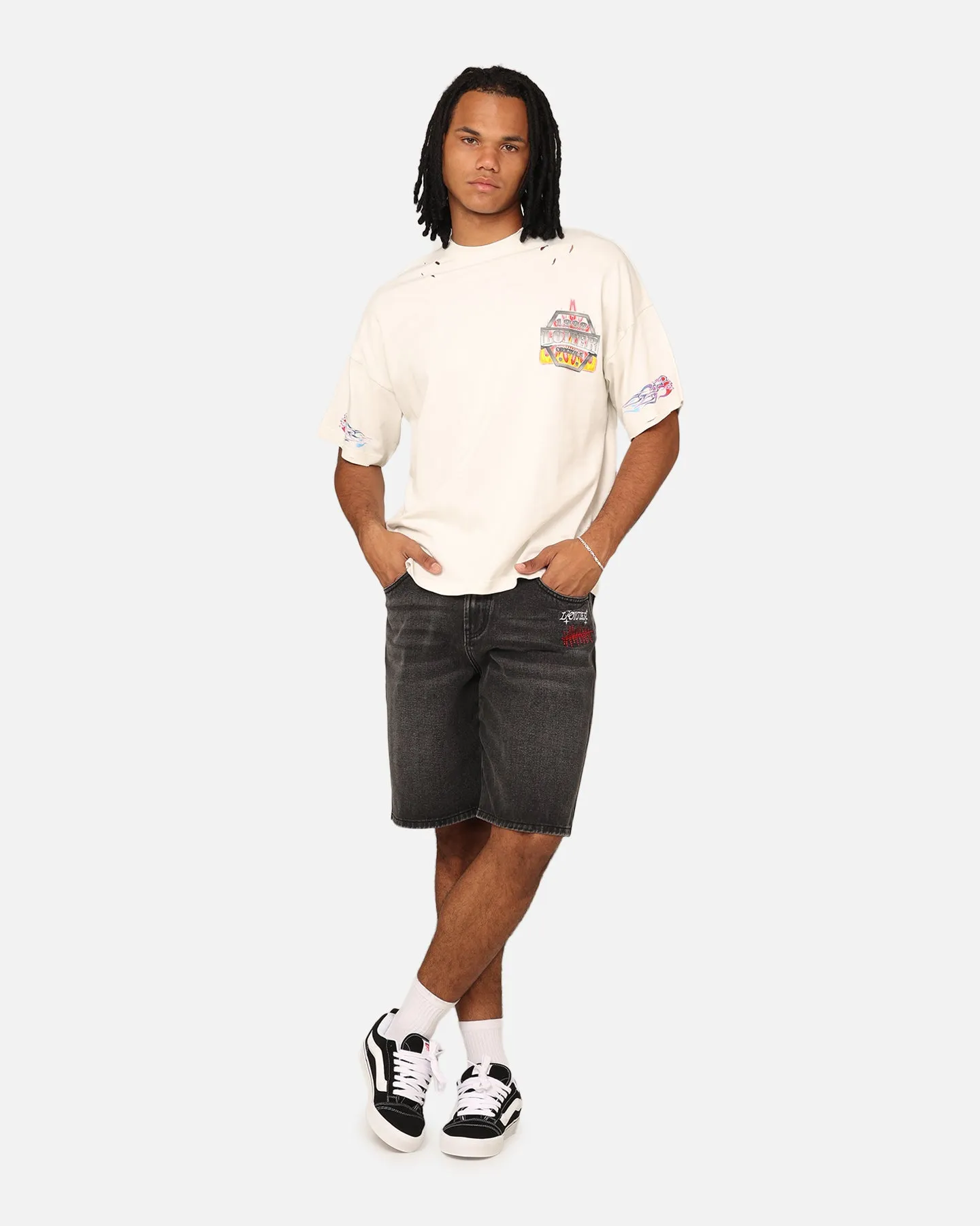 DoubleStitchedHem Anti Pilling Surface Loiter Motor Box T-Shirt Stone