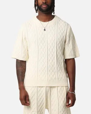 Quick Wear Seasonal Outfit XXIII Lucas Cable Knit T-Shirt Cream