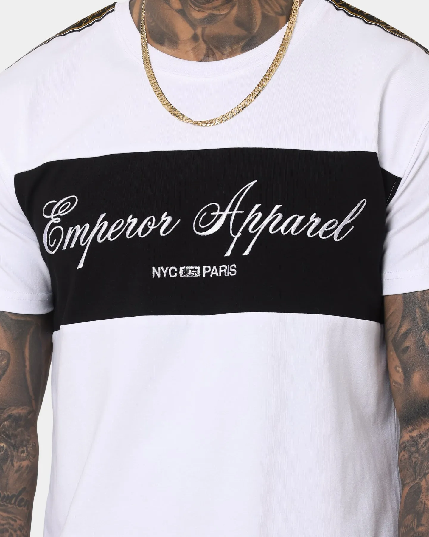 Emperor Apparel Nouveau Hustle Short Sleeve T-Shirt White/Black Timeless and Chic