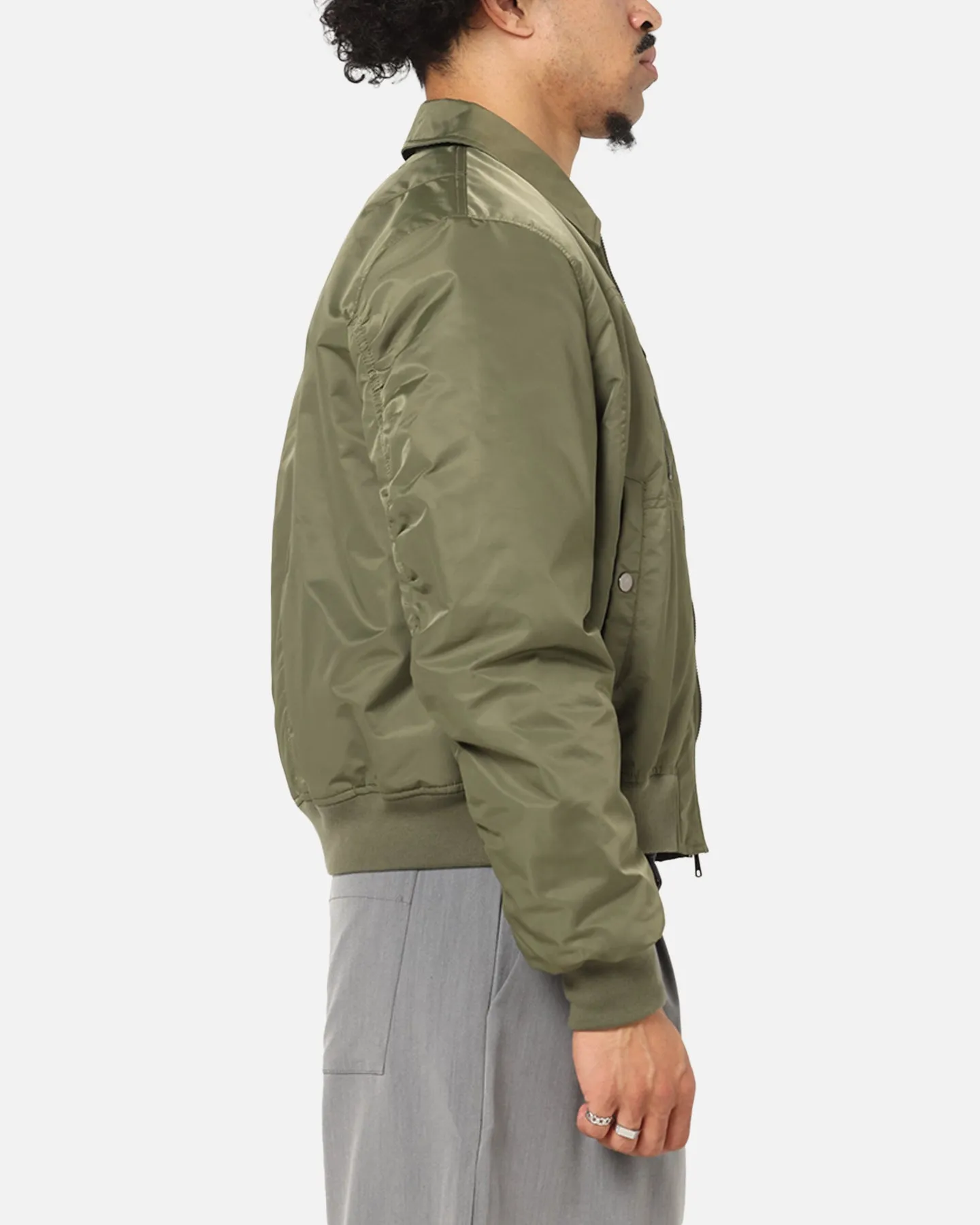 XXIII Collared Bomber Jacket Khaki Hooded Version Soft Touch Interior