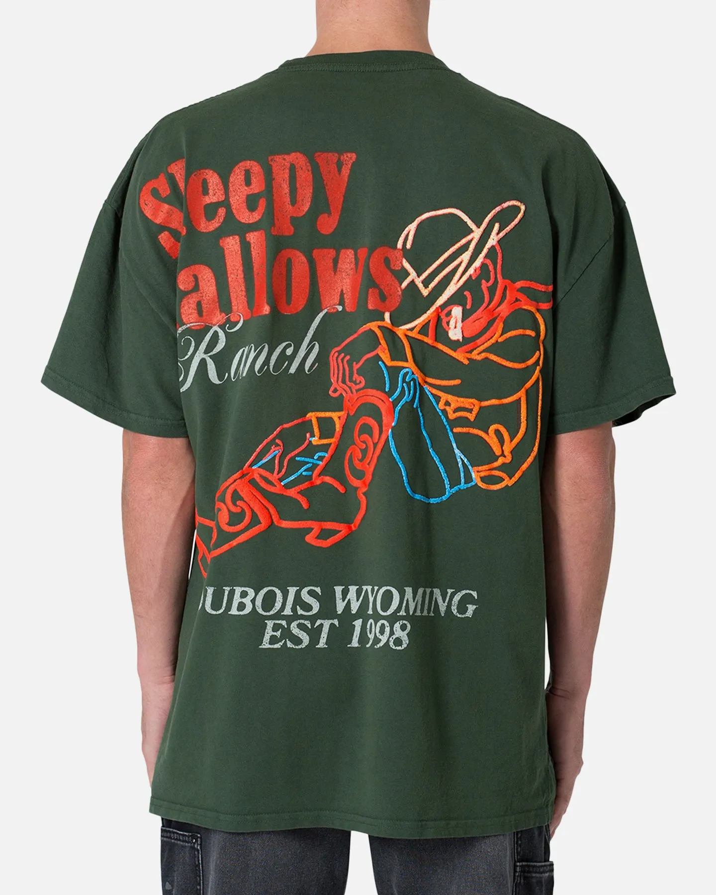 MNML Neon Cowboy T-Shirt Green Flexible Cuff Design