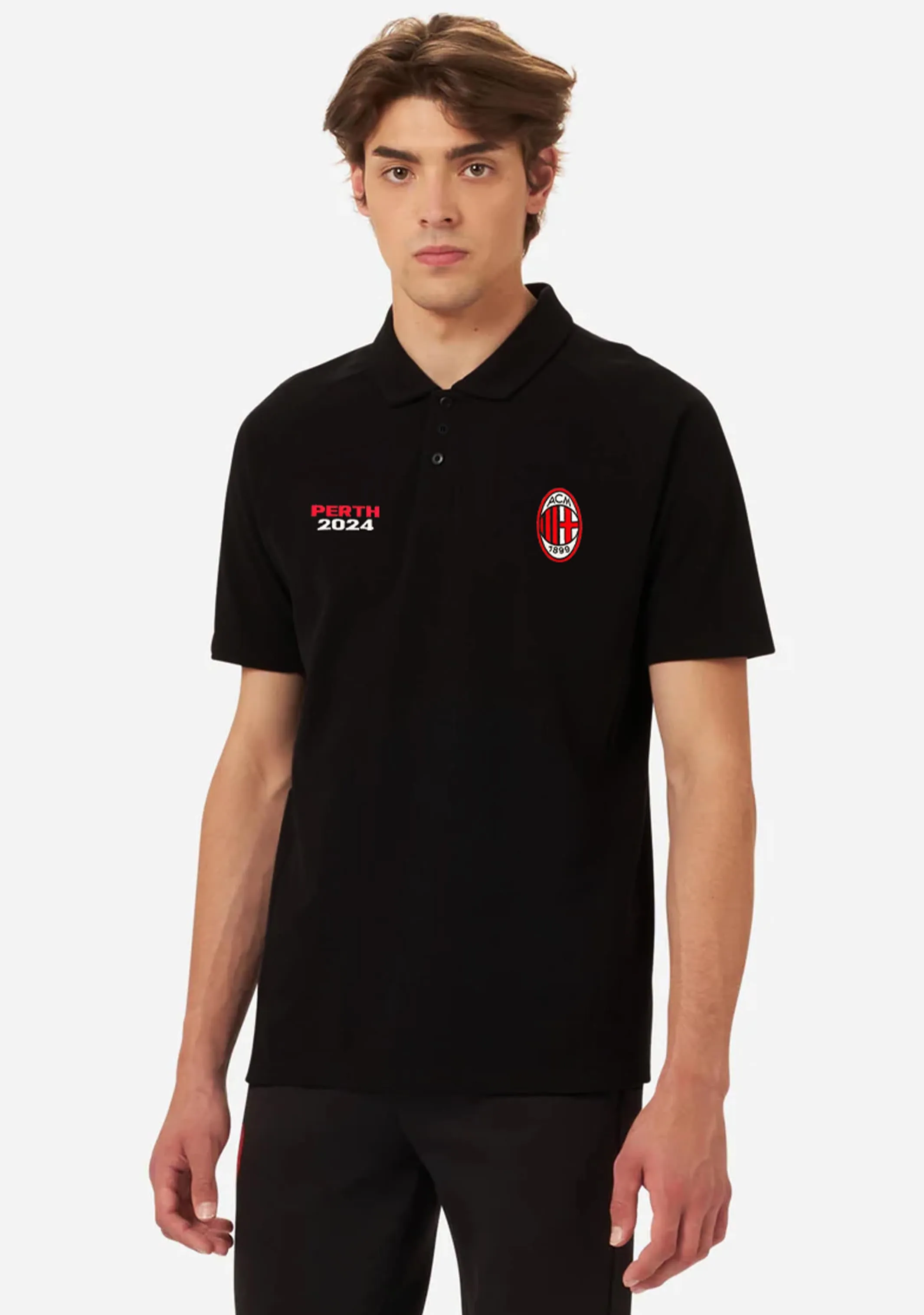 AC Milan Men??s Perth Tour Polo Active Fit Breathable Fit