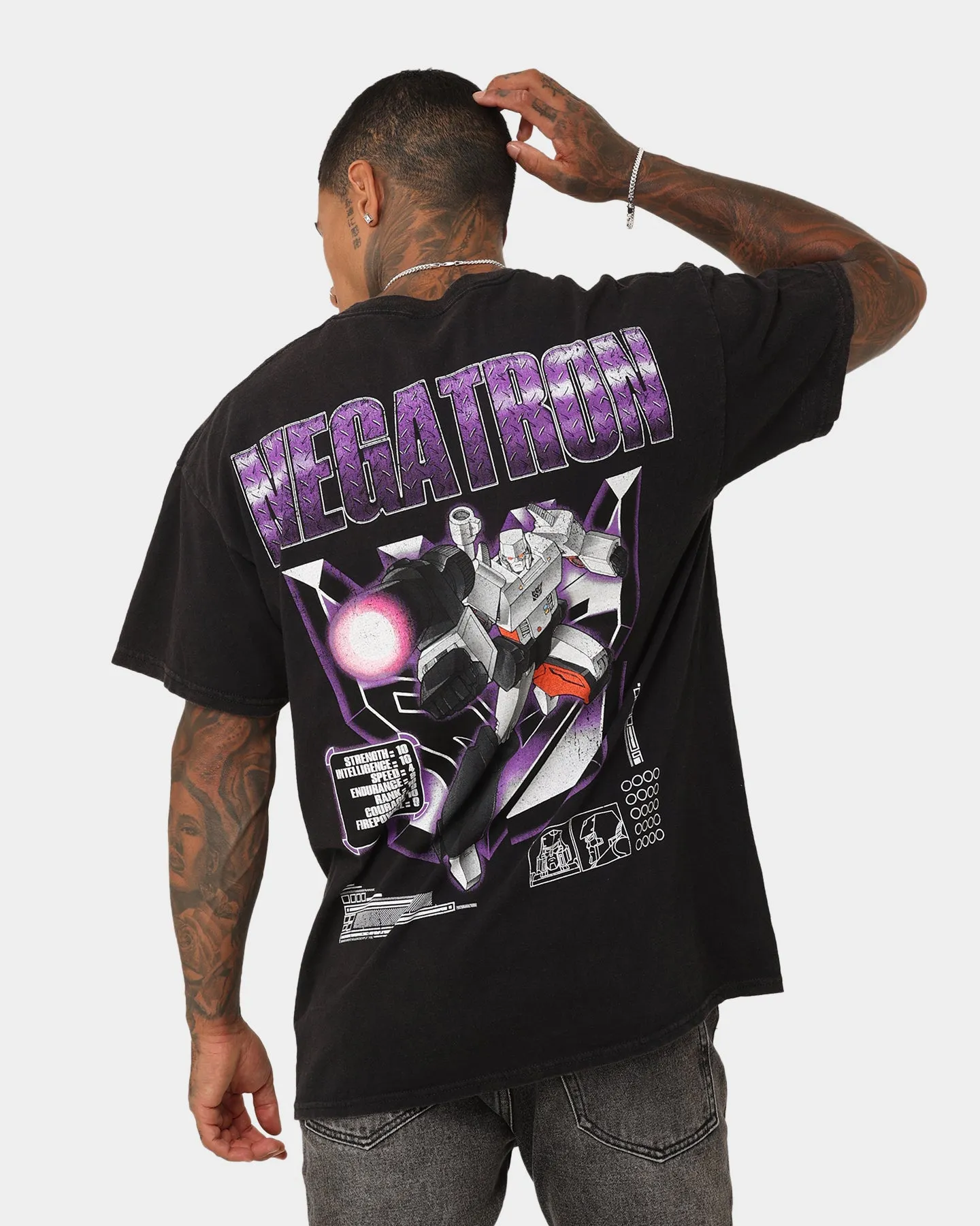 Goat Crew X Transformers Megatron Vintage T-Shirt Black Wash waterproof Trendy Piece