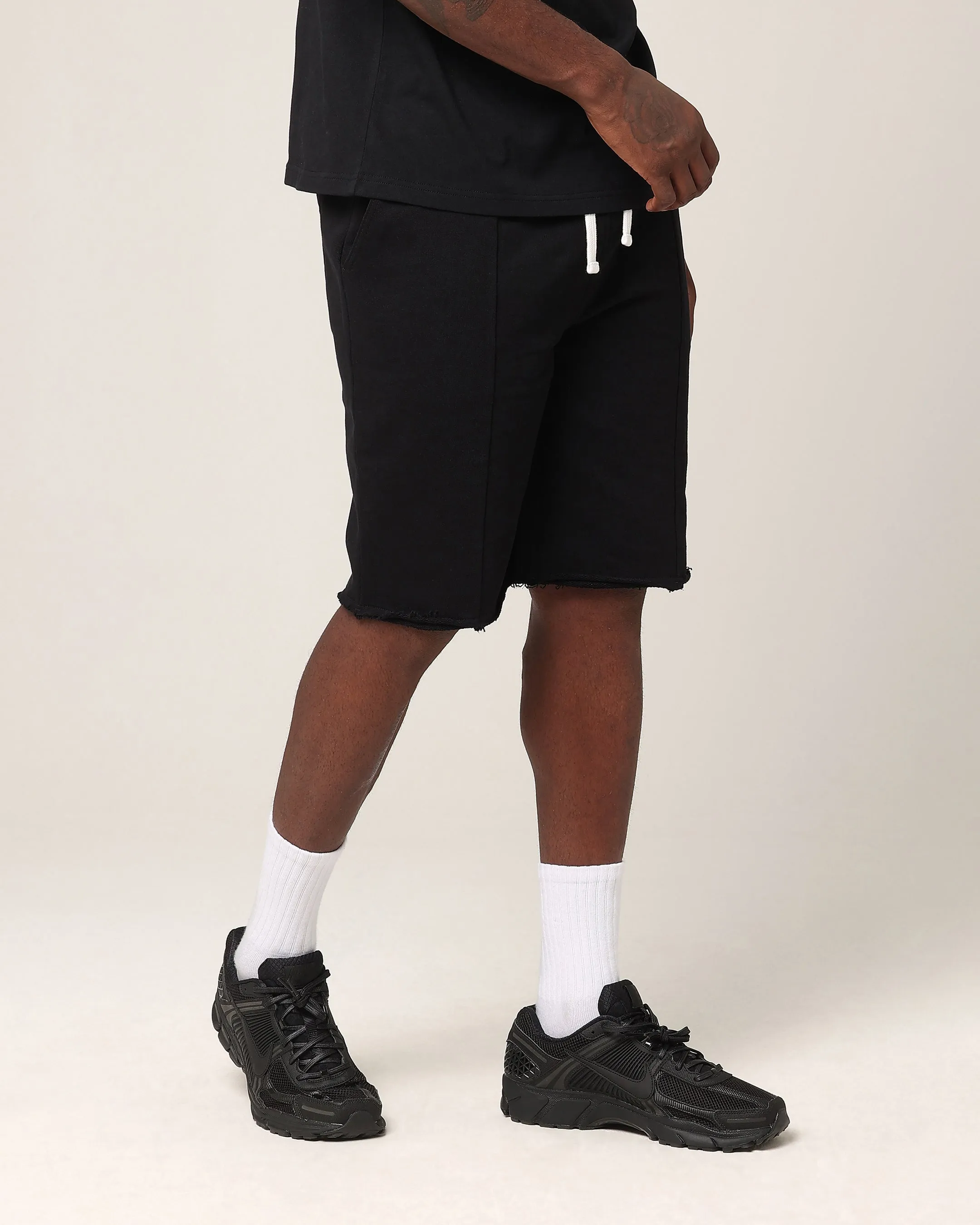Saint Morta Baggy 90's Sweat Shorts Black Quick Response Fit