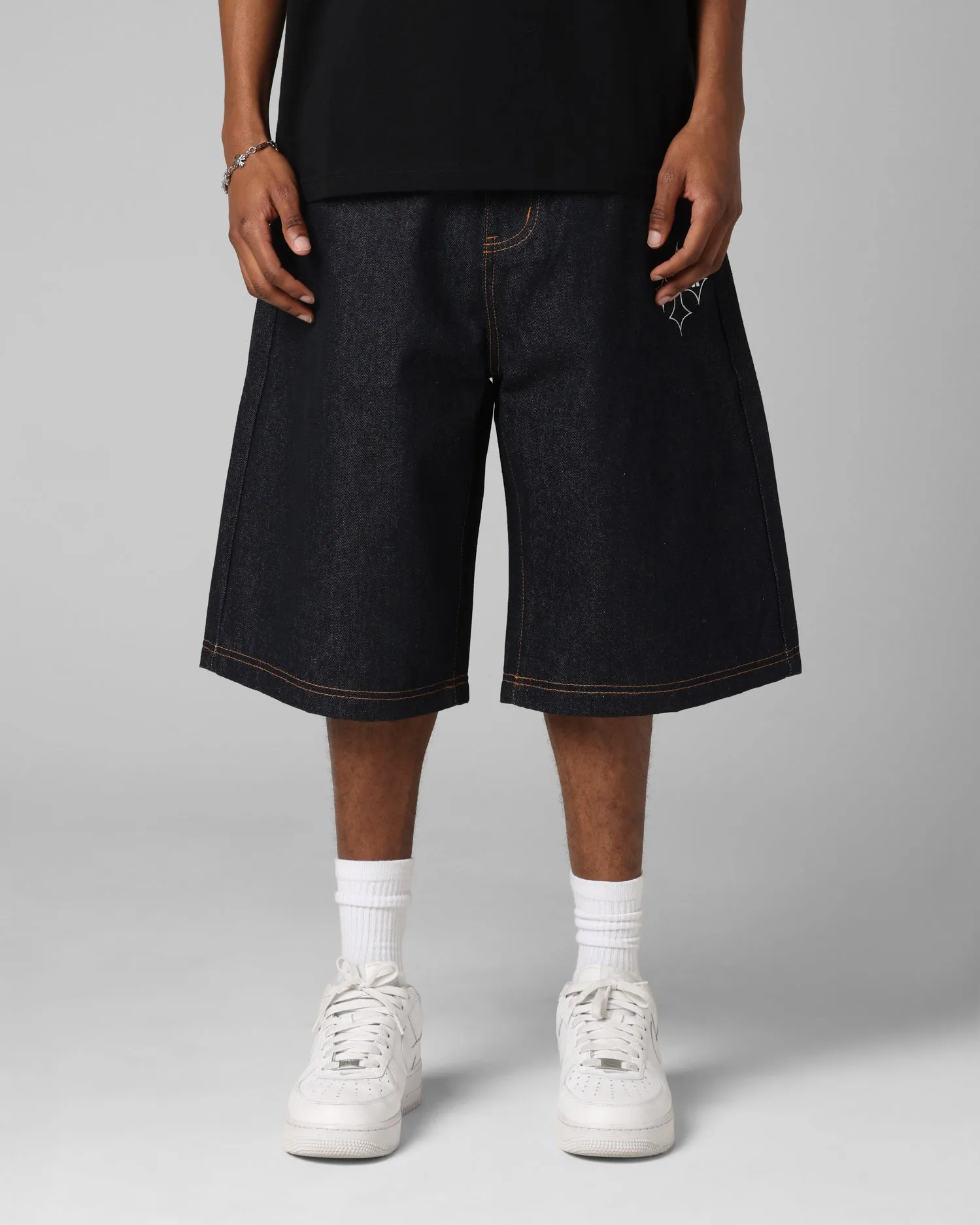 Loiter F-16 Denim Jorts Indigo Relaxed Comfort Look