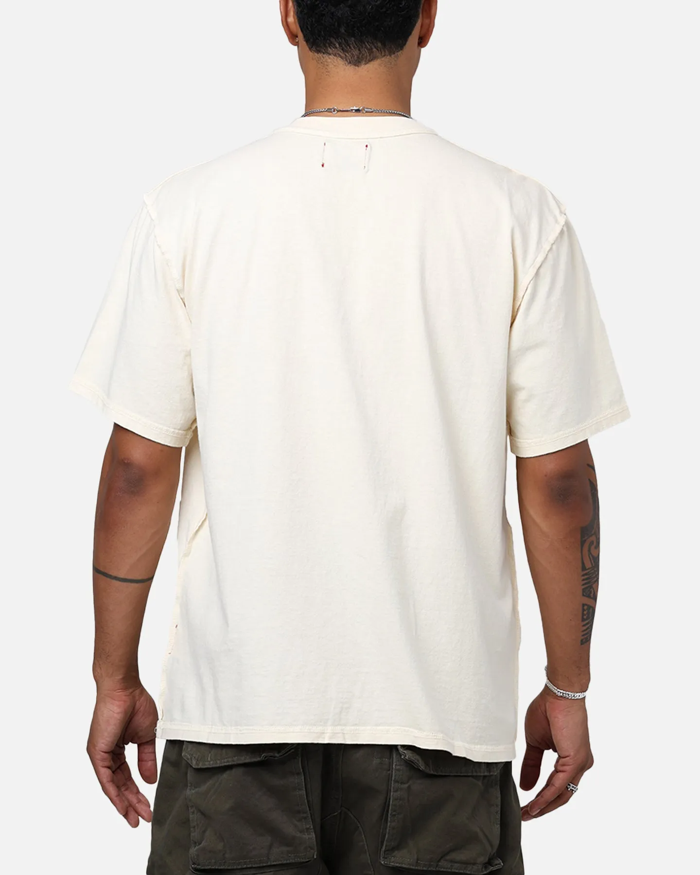 Diet Starts Monday Diet International T-Shirt Antique White/Blue Multi Panel Structure Smooth Look