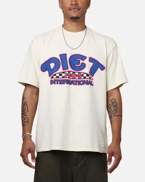 Trendy Design Ribbed collar Diet Starts Monday Diet International T-Shirt Antique White/Blue