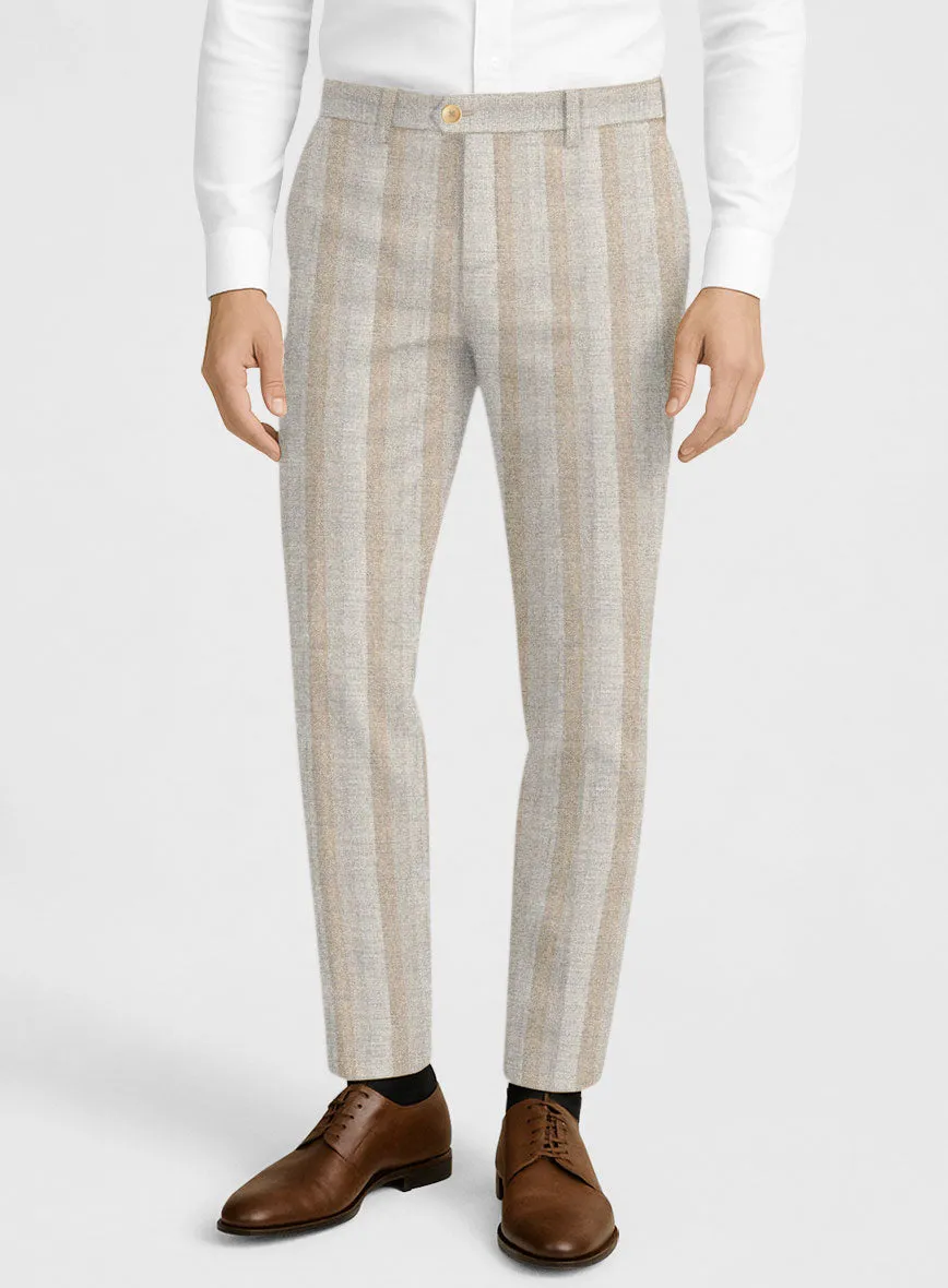 Sleek Tailored Stylish Office Look Italian Oatfield Herringbone Tweed Pants