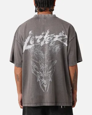 Loiter Lotus Oversized T-Shirt Charcoal Grey Oversized Cut